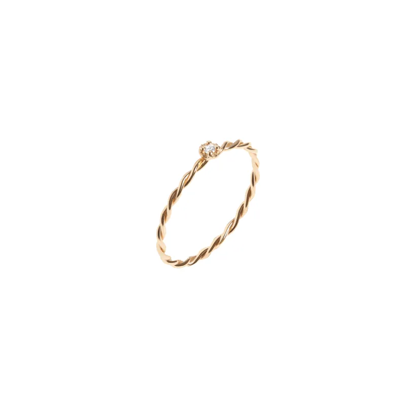 Mini Stackable Twist Diamond Ring sold by Aurate