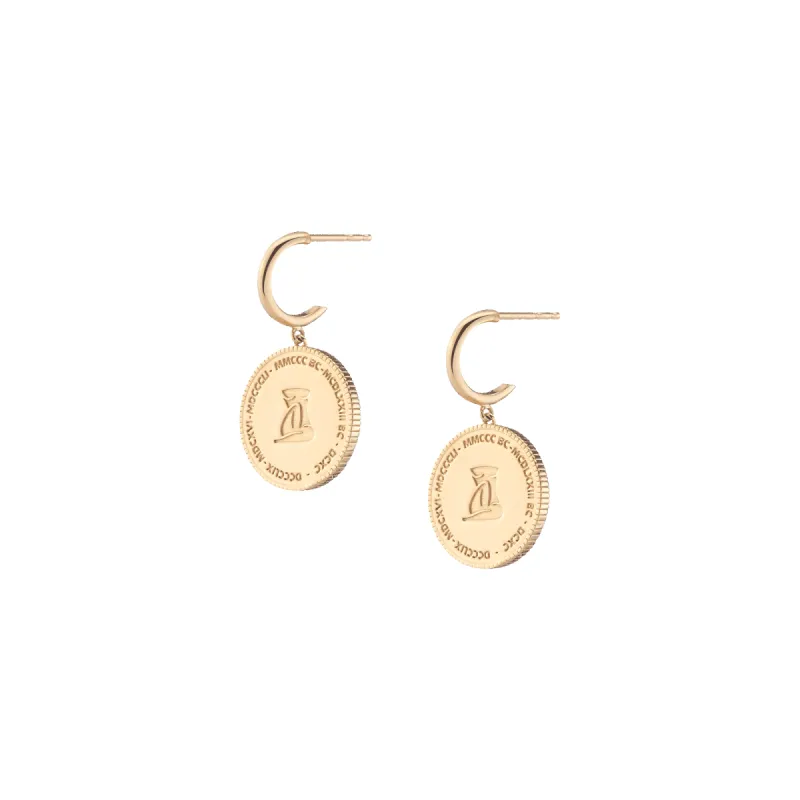 Femme Gold Pendant Earrings sold by Aurate