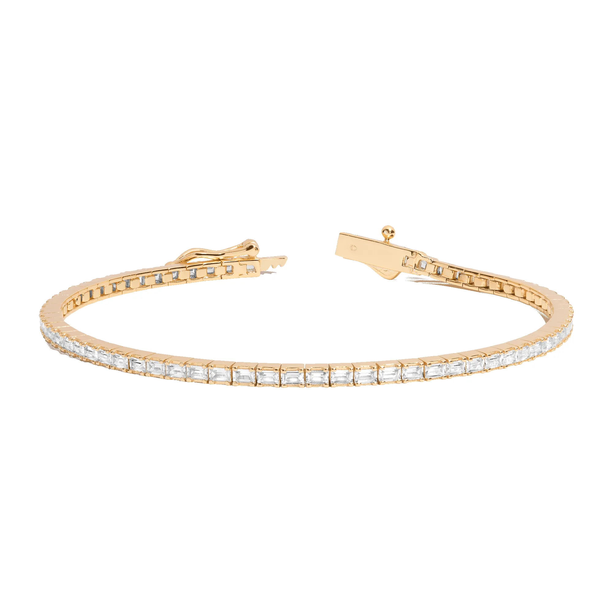 Lab Grown White Sapphire Horizontal Baguette Tennis Bracelet sold by Aurate product image thumbnail 2