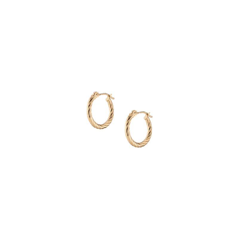 Thin Twisted Hoop Earrings sold by Aurate