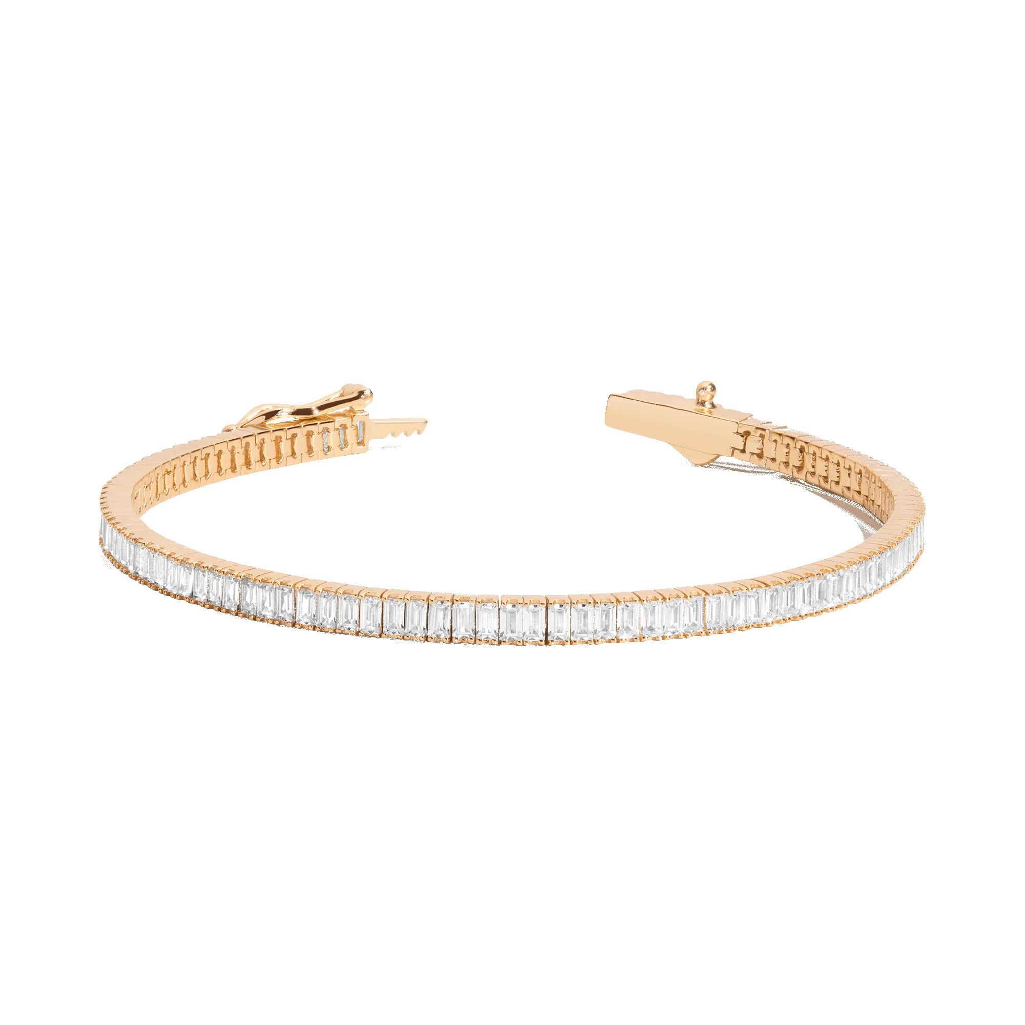 Lab Grown White Sapphire Baguette Tennis Bracelet sold by Aurate product image thumbnail 2
