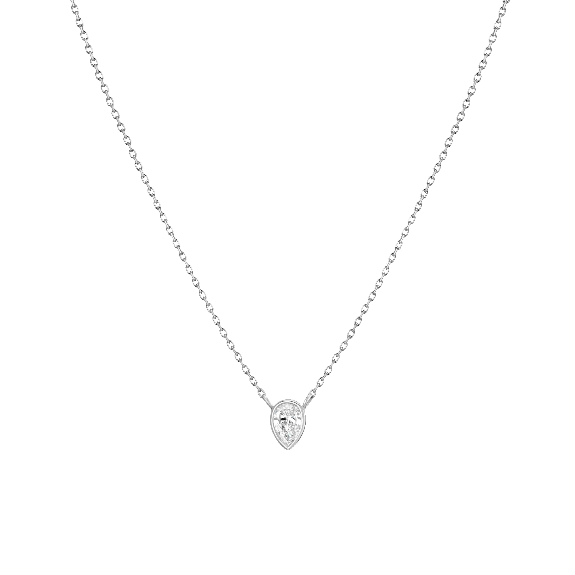 Lab Grown Diamond Pear Bezel Necklace sold by Aurate product image thumbnail 3