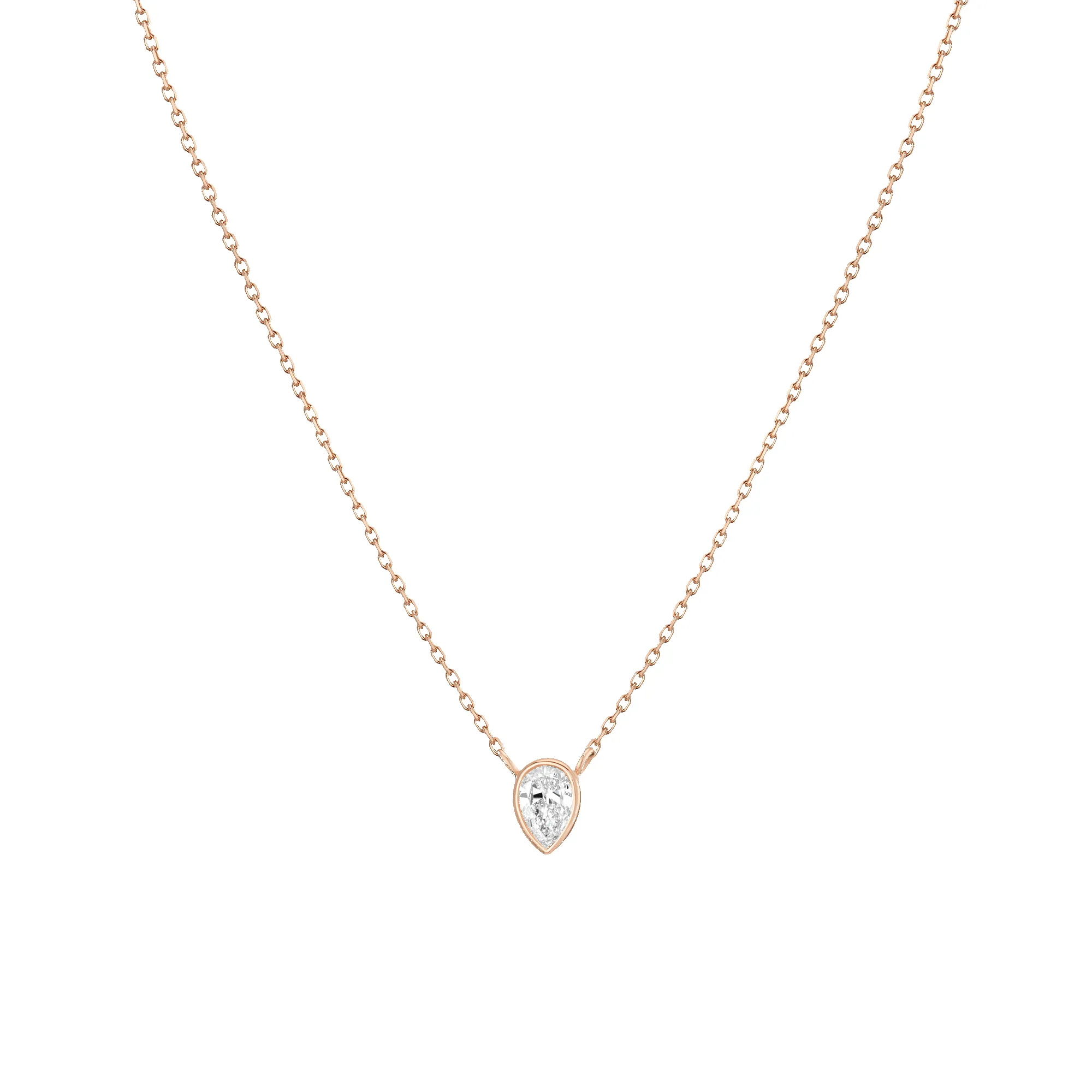 Lab Grown Diamond Pear Bezel Necklace sold by Aurate product image thumbnail 2