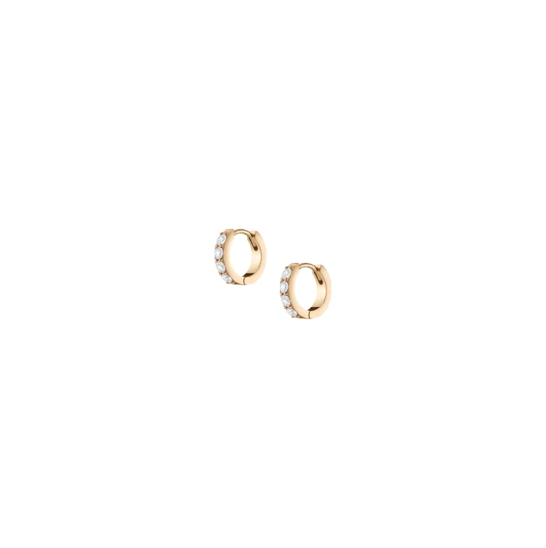 Thick Forever Diamond Hinged Huggie Earrings sold by Aurate