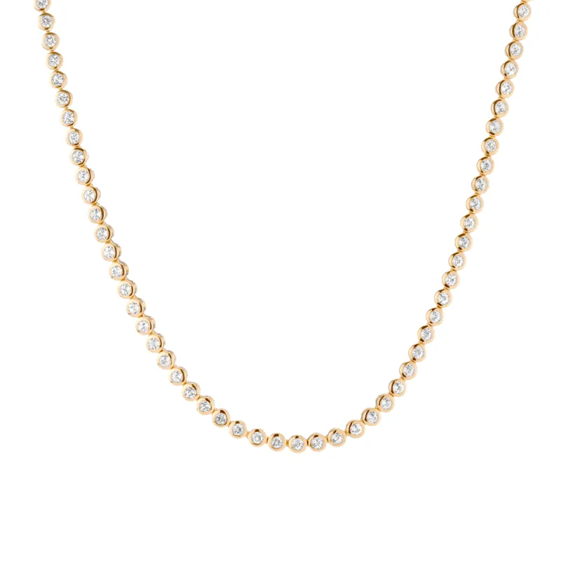 Diamond Bezel Tennis Necklace sold by Aurate