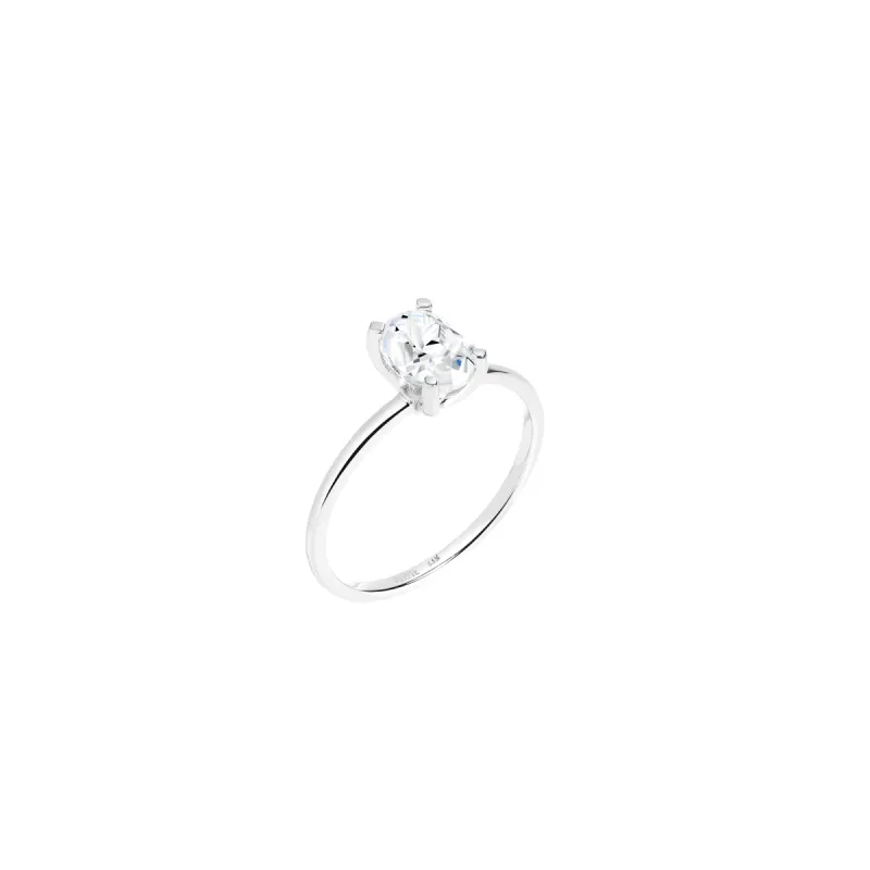 Oval-Cut Solitaire Diamond Ring sold by Aurate
