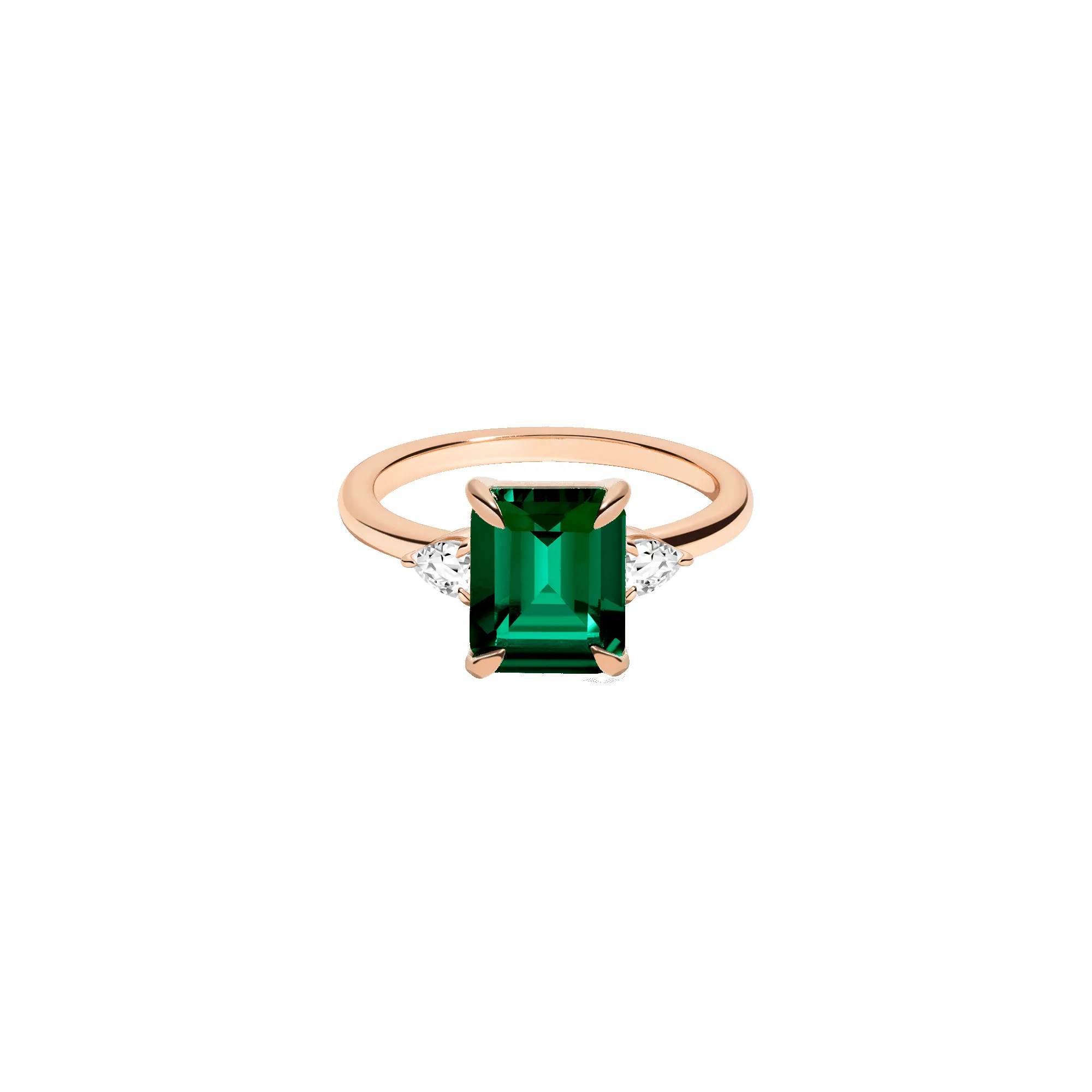 Emerald Gemstone Cocktail Ring - White Sapphire sold by Aurate product image thumbnail 3