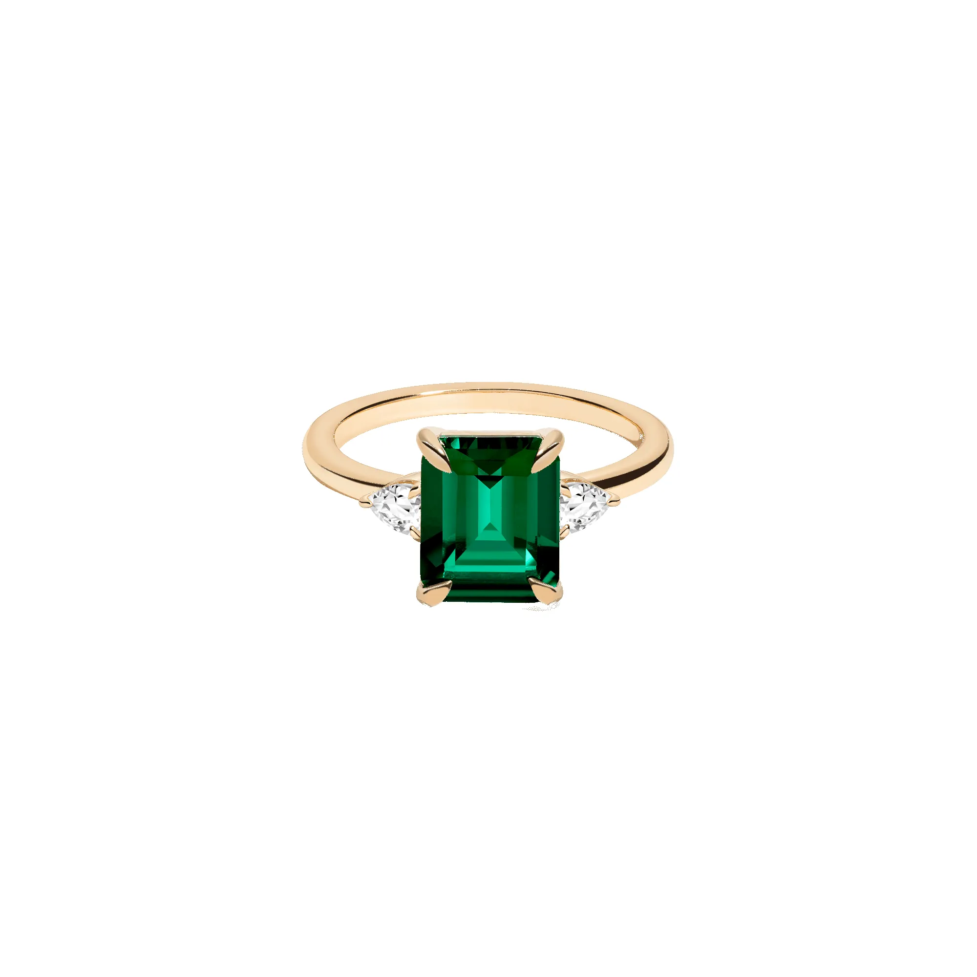 Emerald Gemstone Cocktail Ring - White Sapphire sold by Aurate product image thumbnail 2