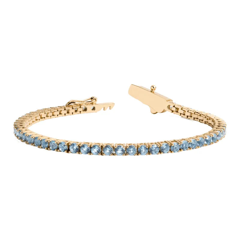 Lab Grown Aquamarine Tennis Bracelet sold by Aurate