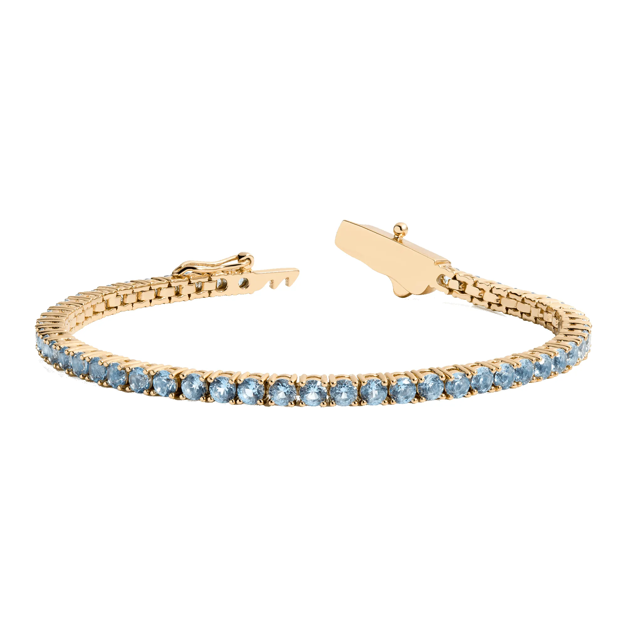 Lab Grown Aquamarine Tennis Bracelet sold by Aurate