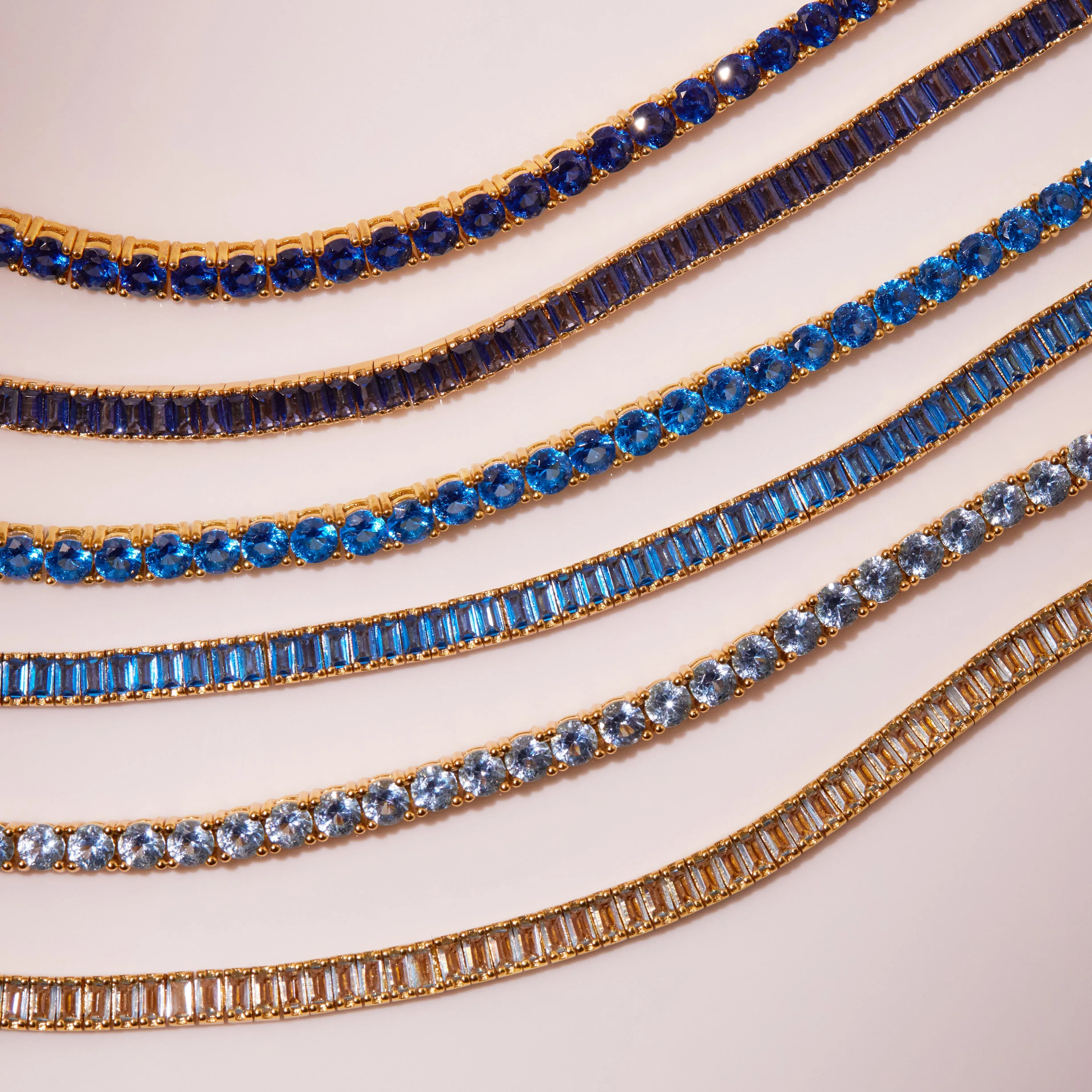 Lab Grown Aquamarine Tennis Bracelet sold by Aurate product image thumbnail 3