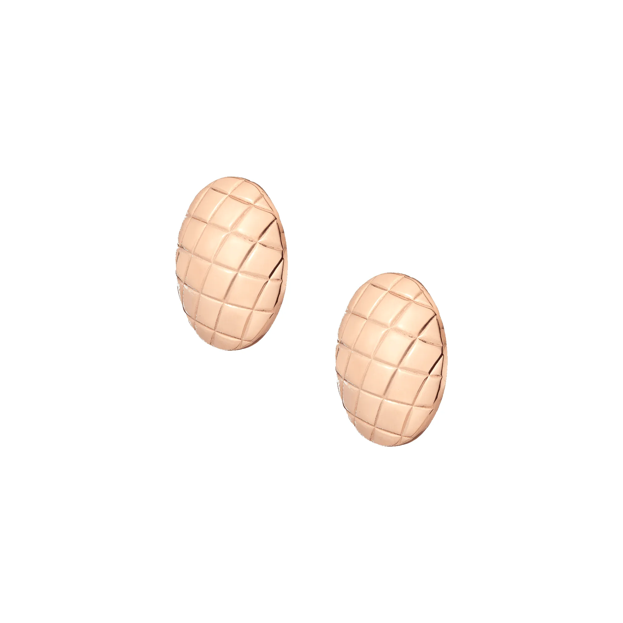 Quilted Gold Button Earrings sold by Aurate product image thumbnail 5