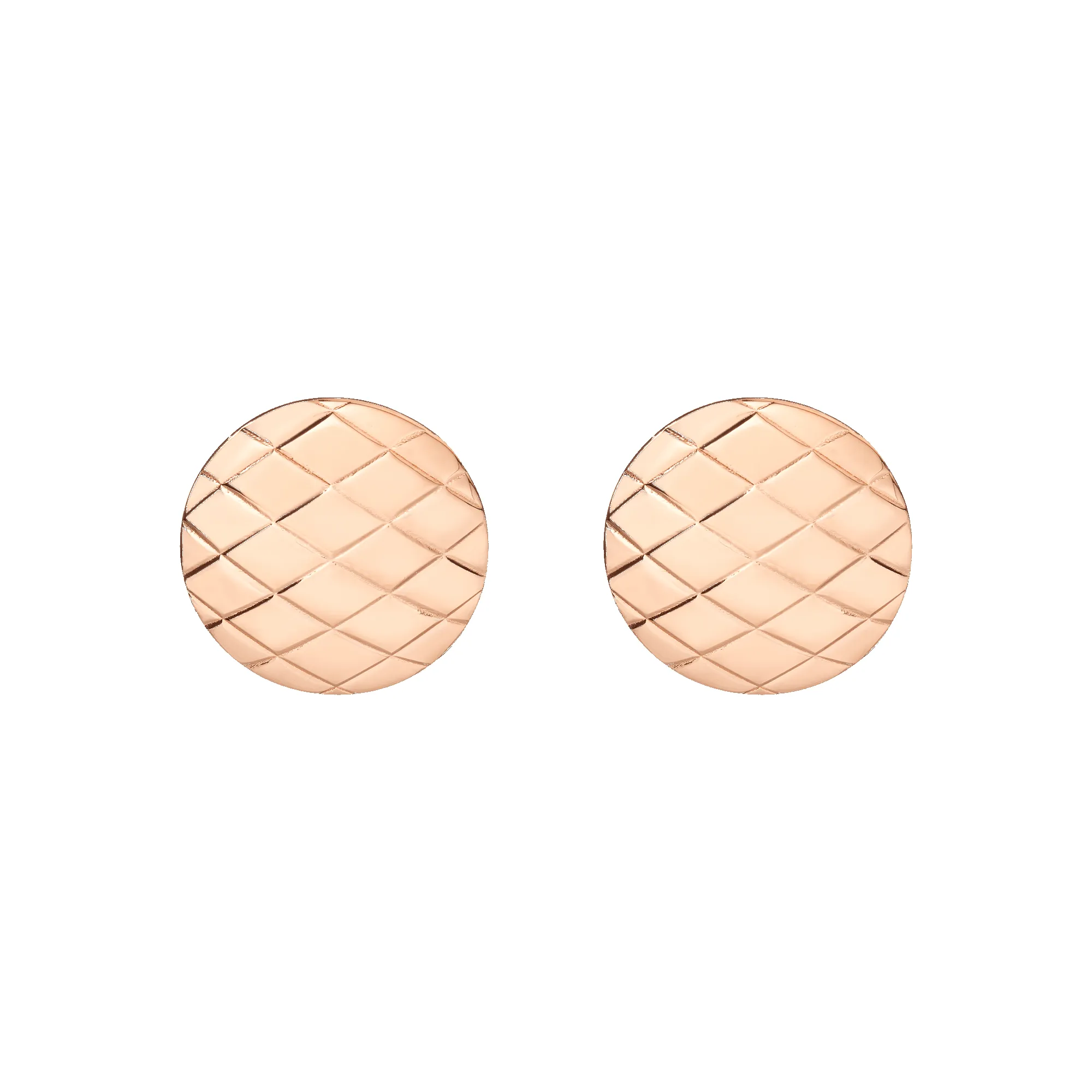 Quilted Gold Button Earrings sold by Aurate product image thumbnail 2