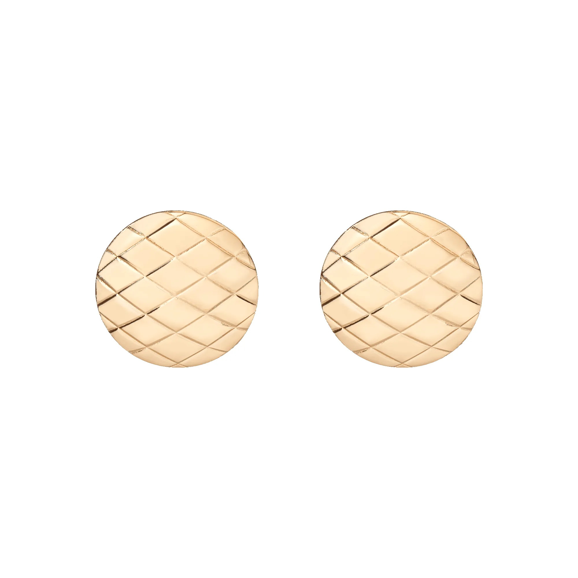 Quilted Gold Button Earrings sold by Aurate