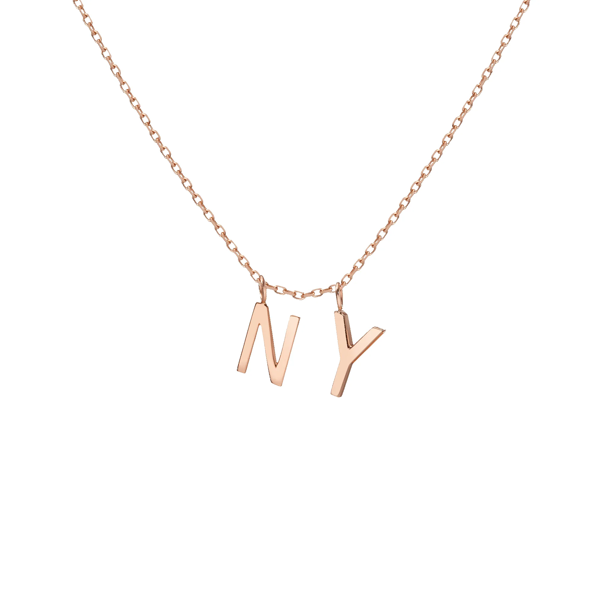 Double Mini Gold Letter Charm Pendant sold by Aurate product image thumbnail 2