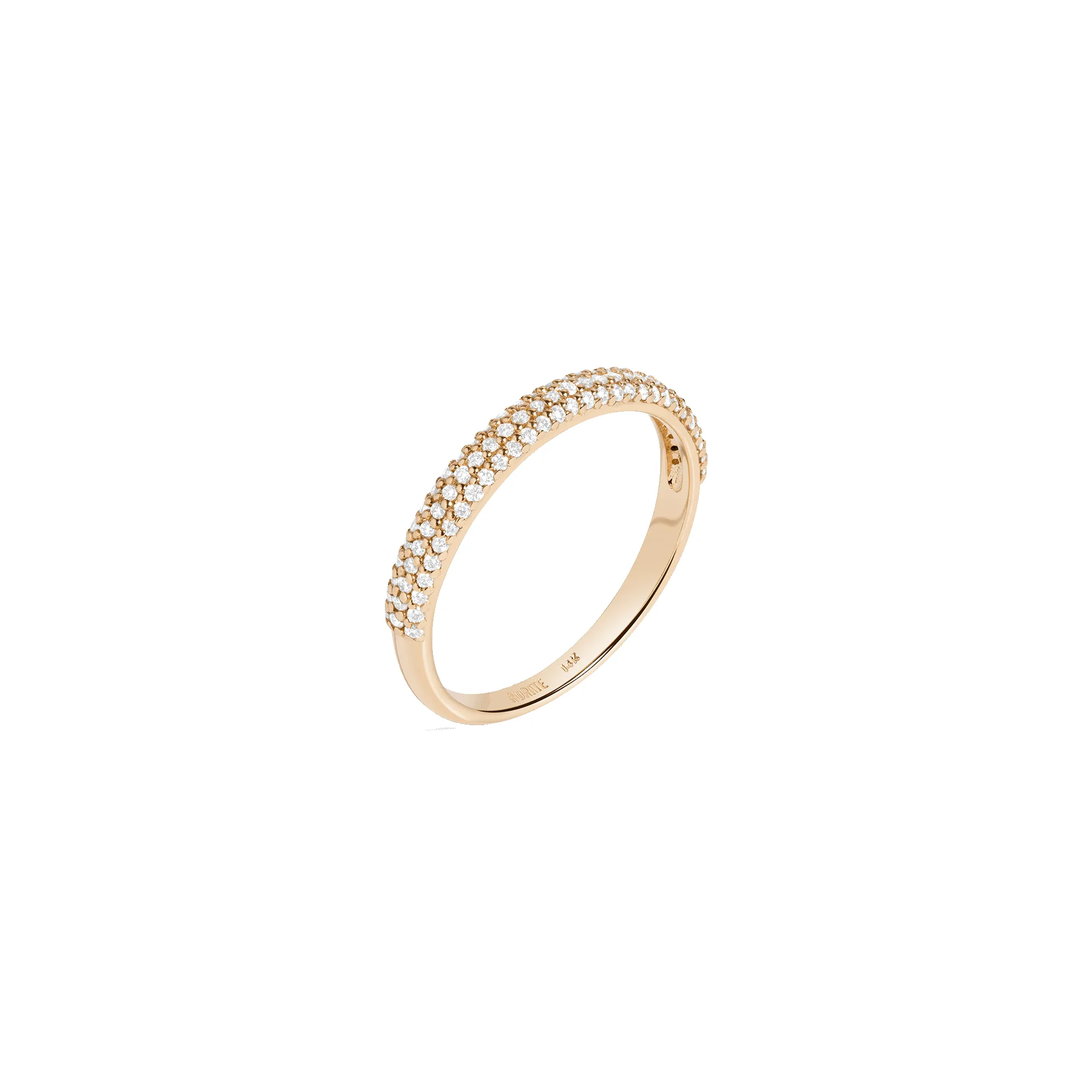 Pavé Three Tier Diamond Ring sold by Aurate