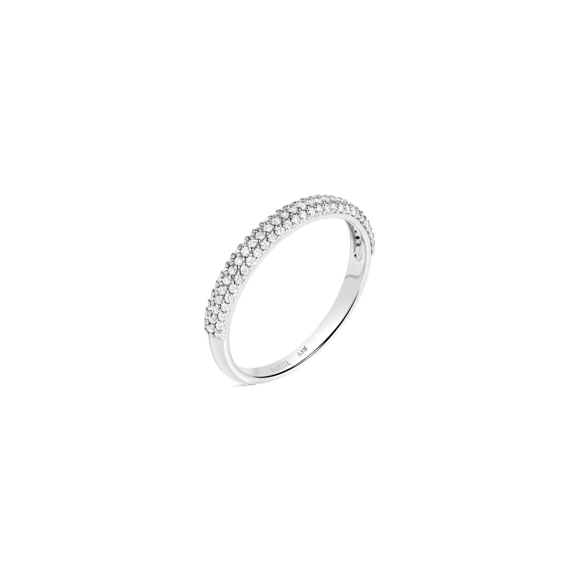 Pavé Three Tier Diamond Ring sold by Aurate product image thumbnail 3