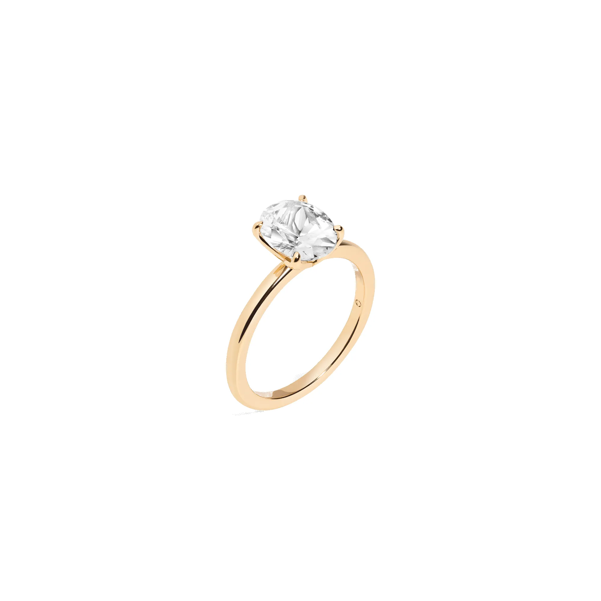 Oval Lab Grown White Sapphire Solitaire Ring sold by Aurate product image thumbnail 2