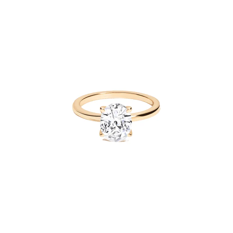 Oval Lab Grown White Sapphire Solitaire Ring sold by Aurate