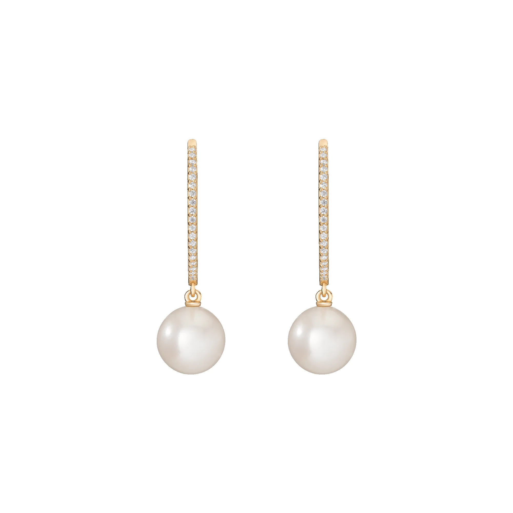 Diamond Pearl Hoop Earrings sold by Aurate product image thumbnail 4