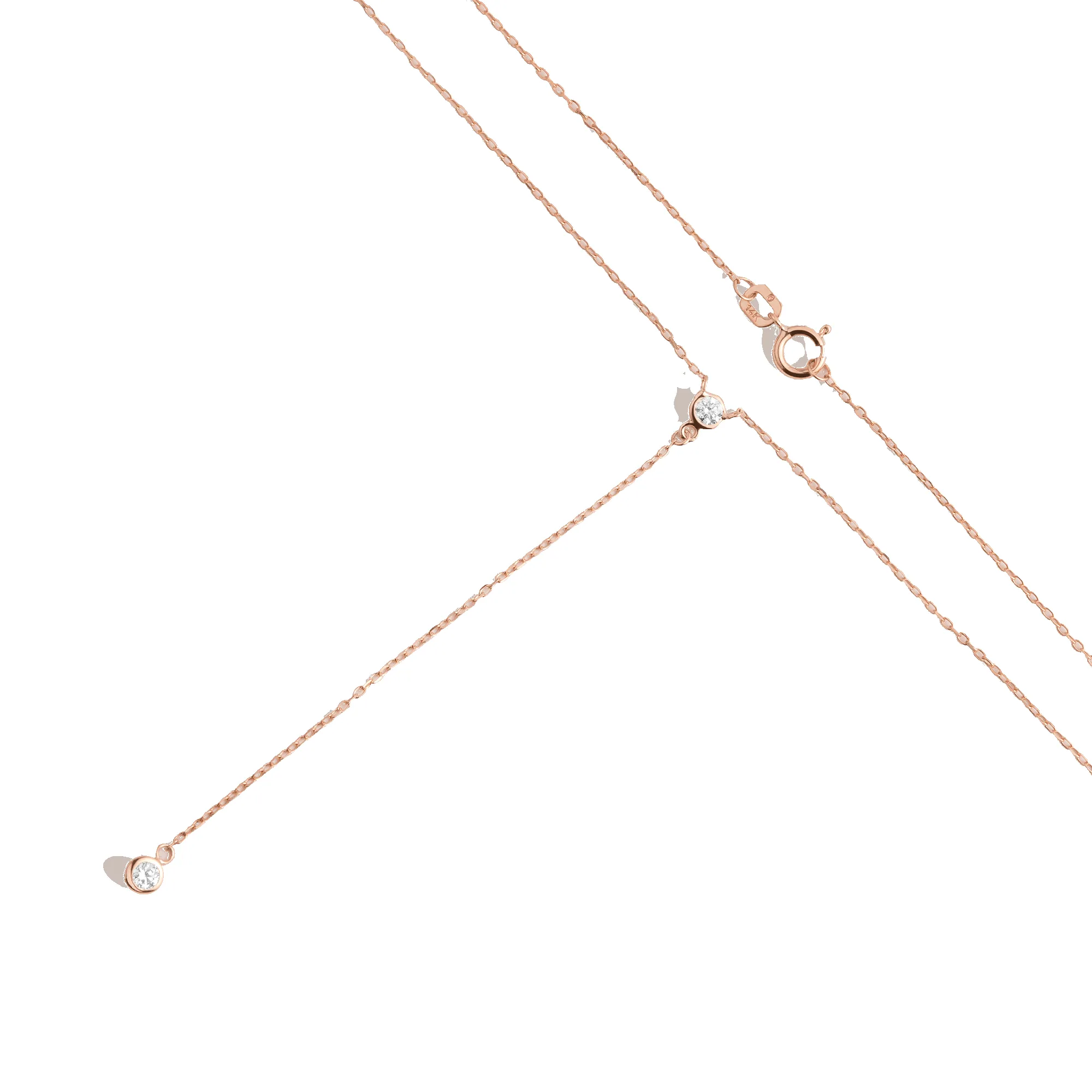 Diamond Bezel Lariat Necklace sold by Aurate product image thumbnail 5