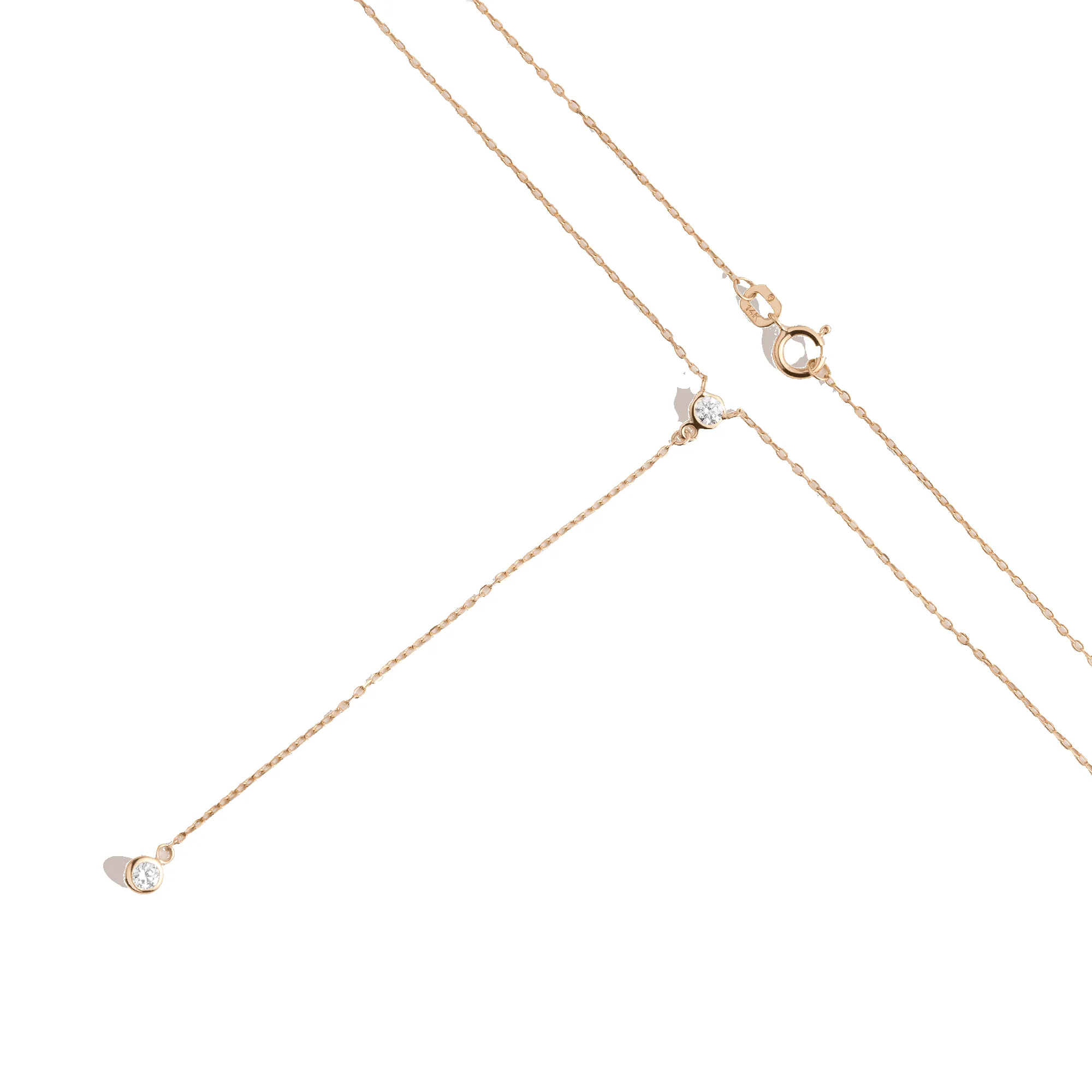 Diamond Bezel Lariat Necklace sold by Aurate product image thumbnail 4
