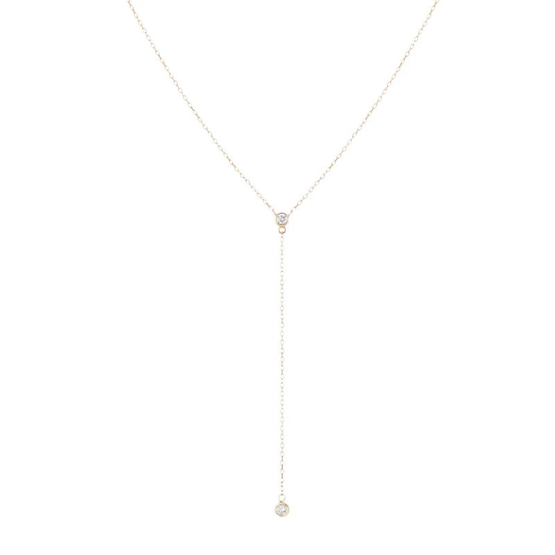 Diamond Bezel Lariat Necklace sold by Aurate
