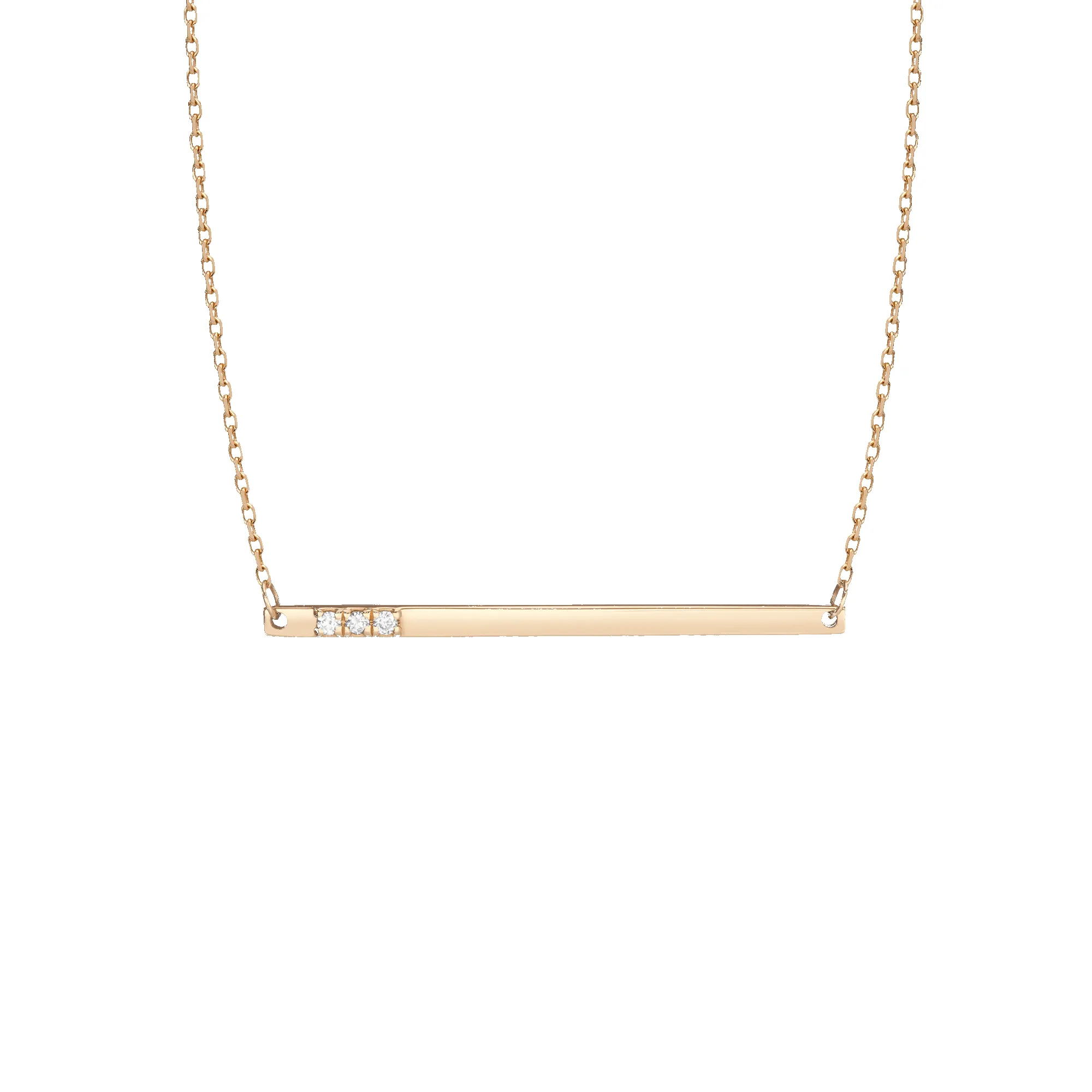 Gold Bar Necklace With Diamonds sold by Aurate