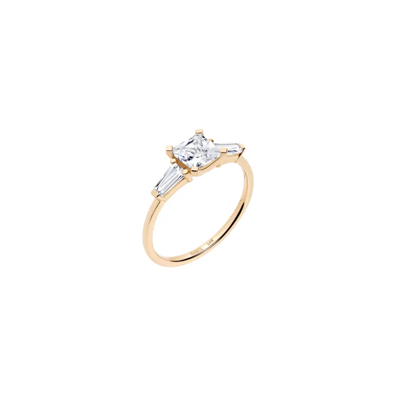 Princess Cut Tapered Baguette Diamond Ring sold by Aurate