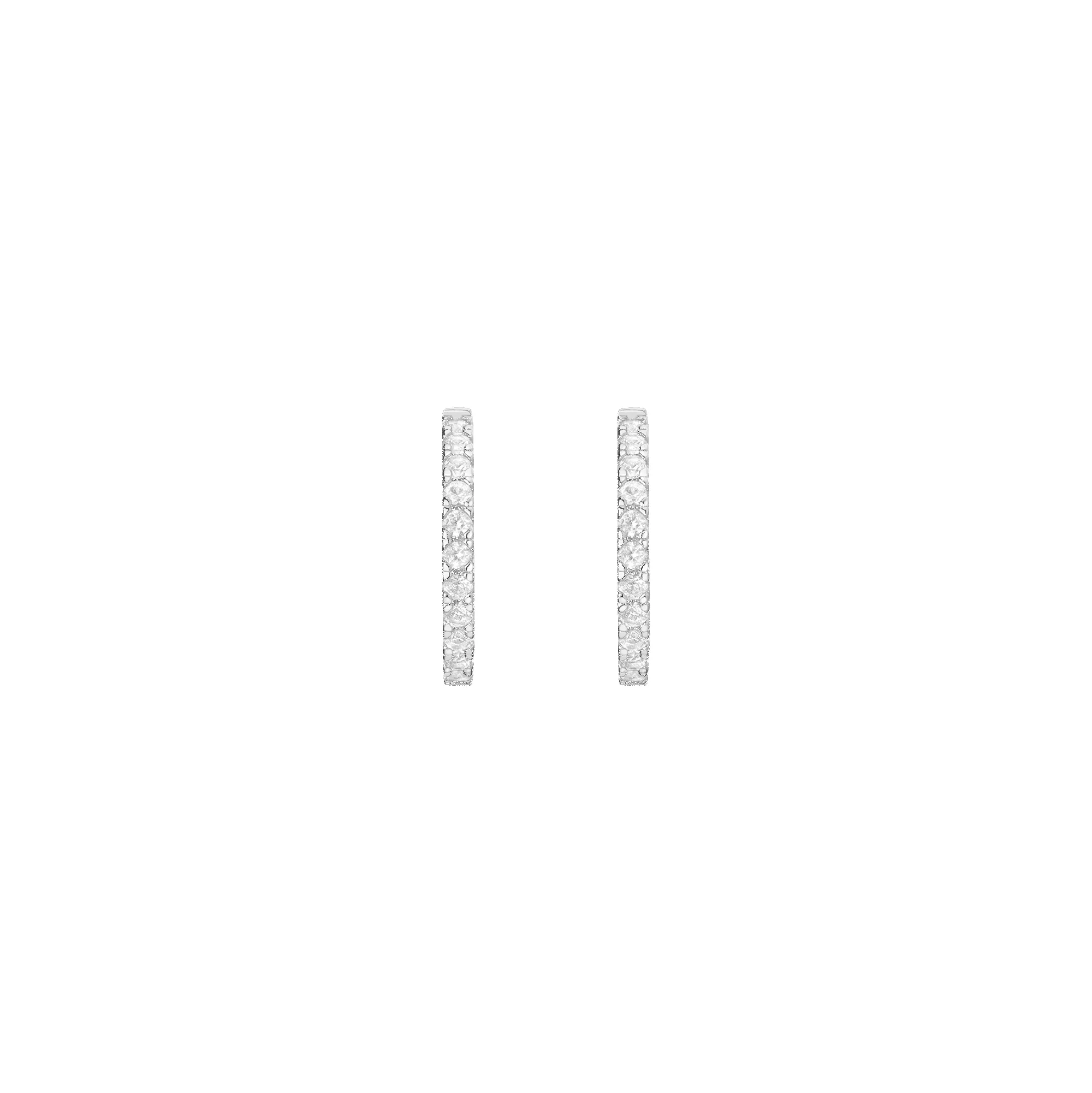Lab Grown White Sapphire Hoop Earrings sold by Aurate product image thumbnail 4