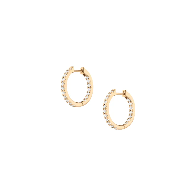 Lab Grown White Sapphire Hoop Earrings sold by Aurate
