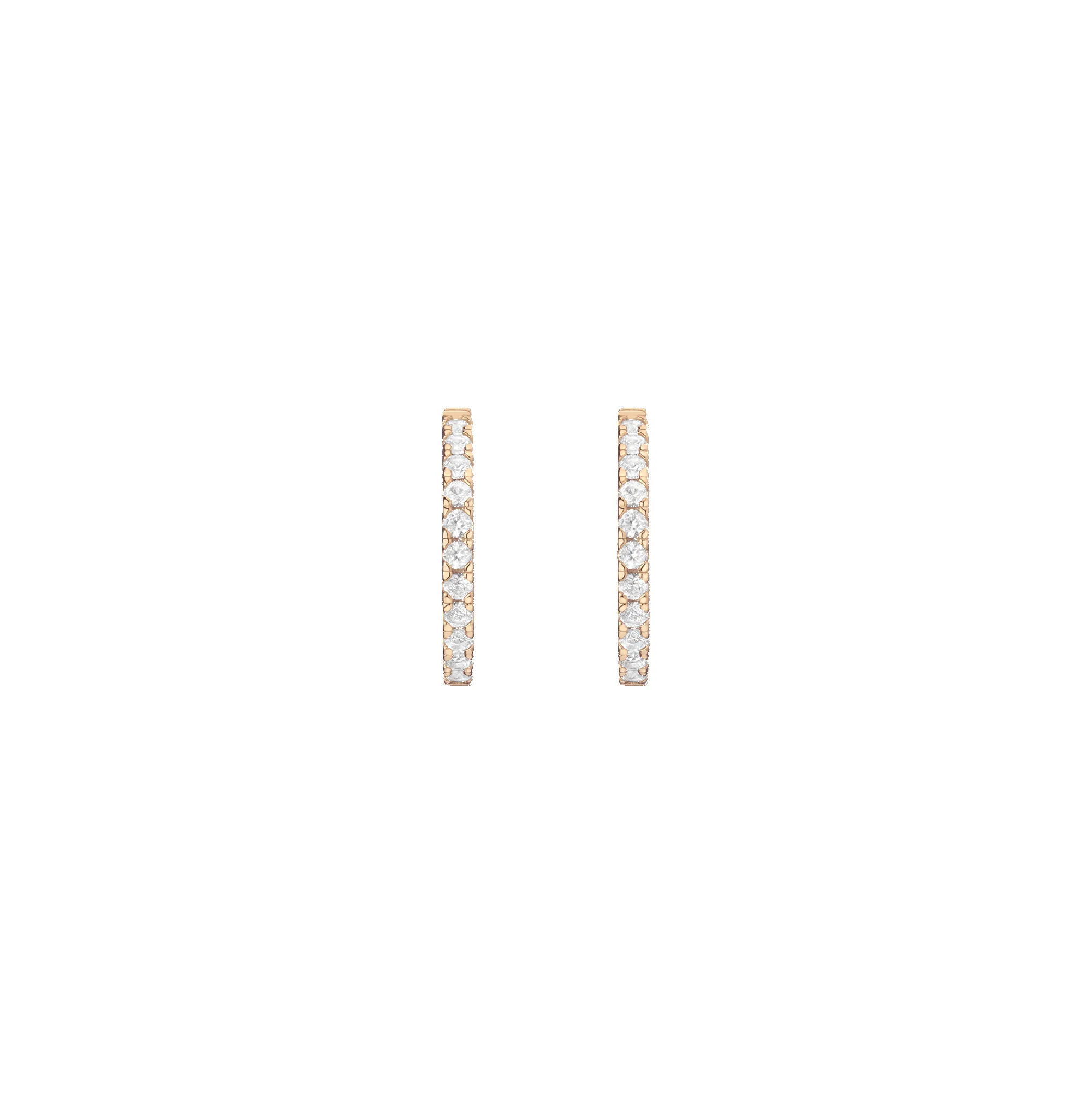 Lab Grown White Sapphire Hoop Earrings sold by Aurate product image thumbnail 3