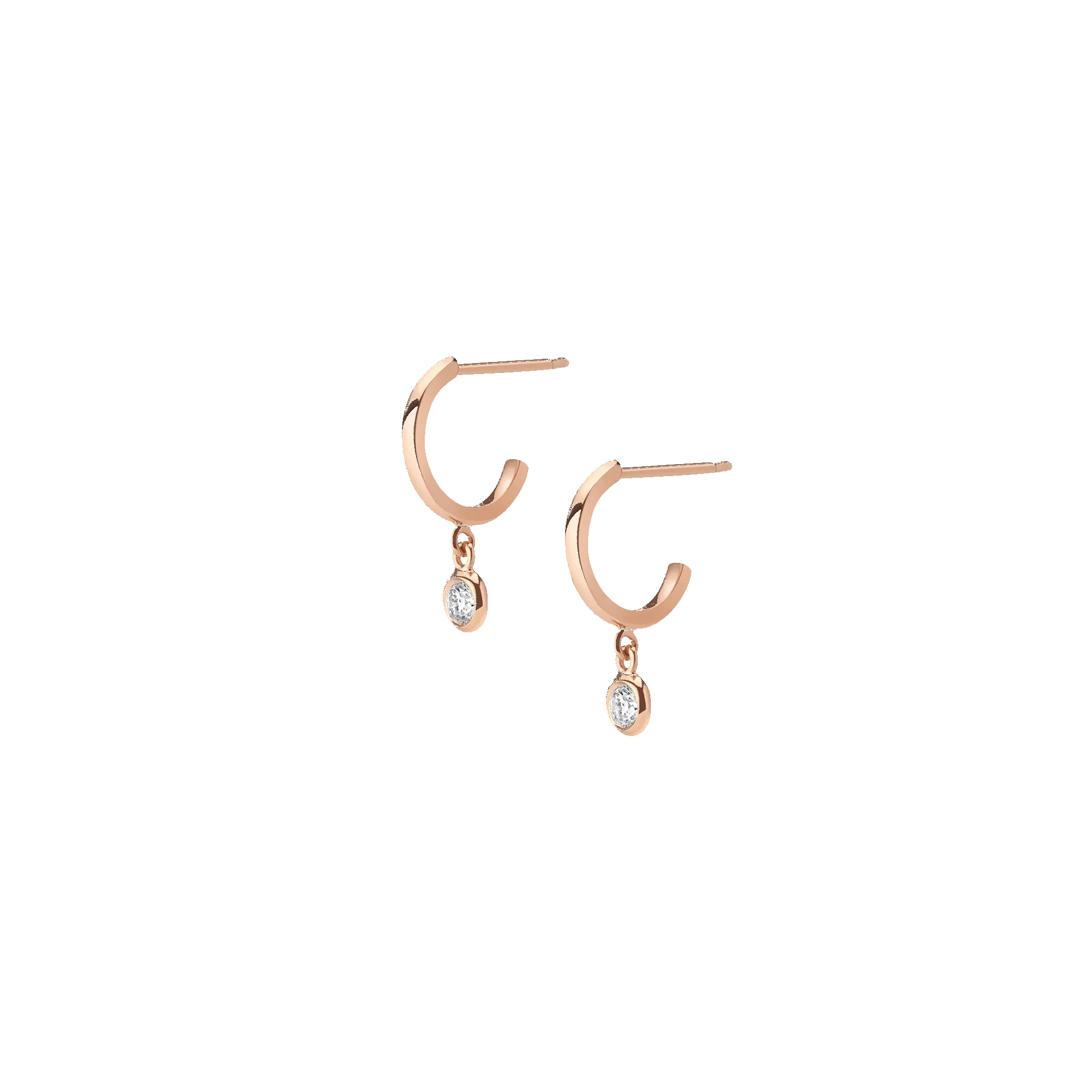 Huggie Earrings with Bezel sold by Aurate product image thumbnail 4