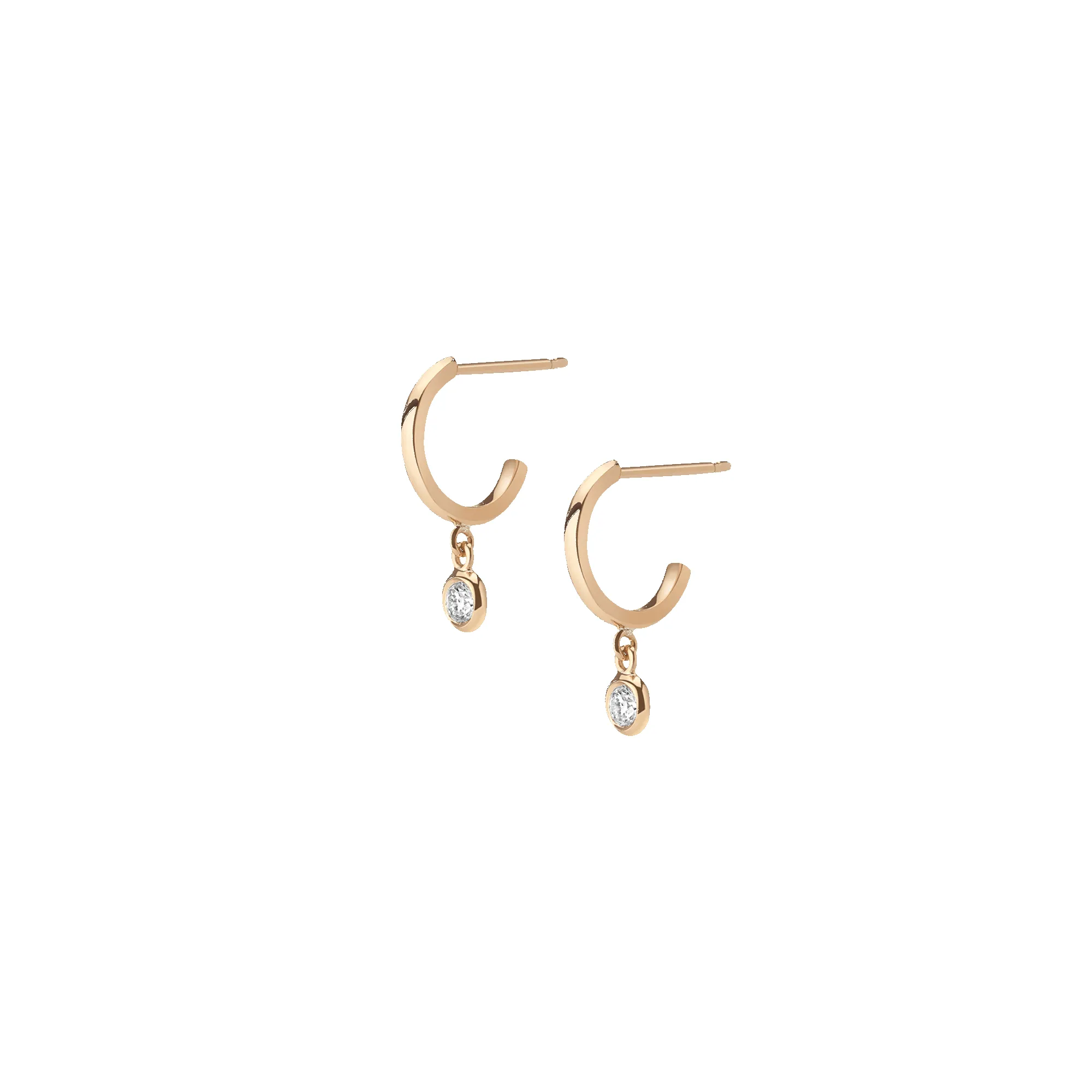 Huggie Earrings with Bezel sold by Aurate