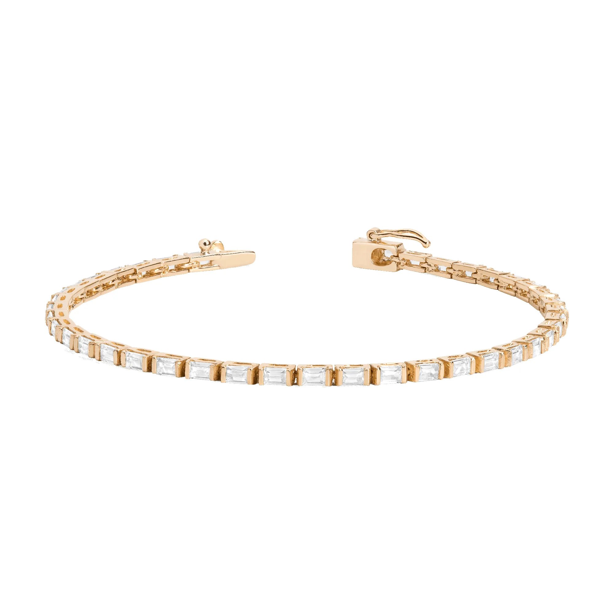 Horizontal Baguette Diamond Tennis Bracelet sold by Aurate product image thumbnail 2
