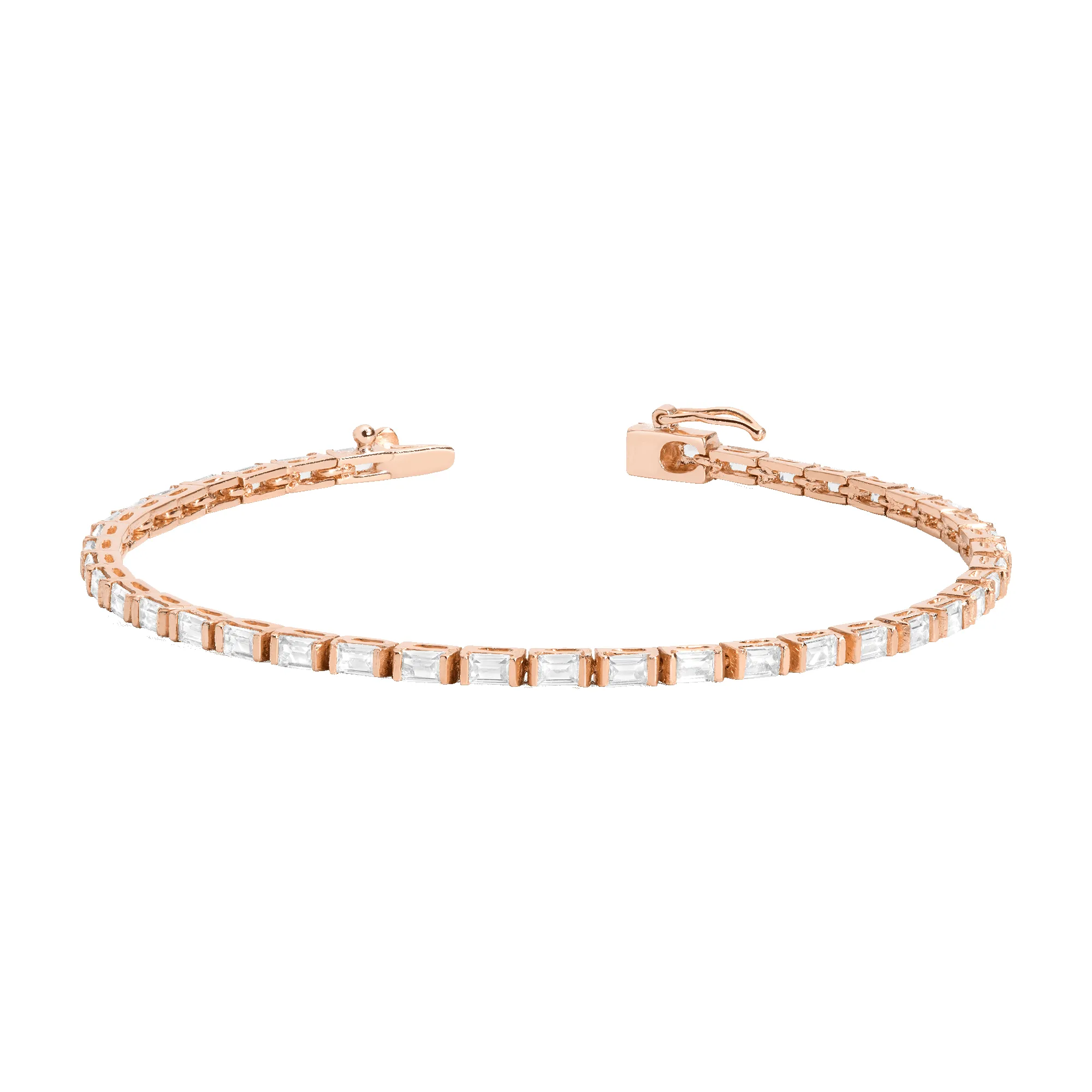 Horizontal Baguette Diamond Tennis Bracelet sold by Aurate product image thumbnail 3