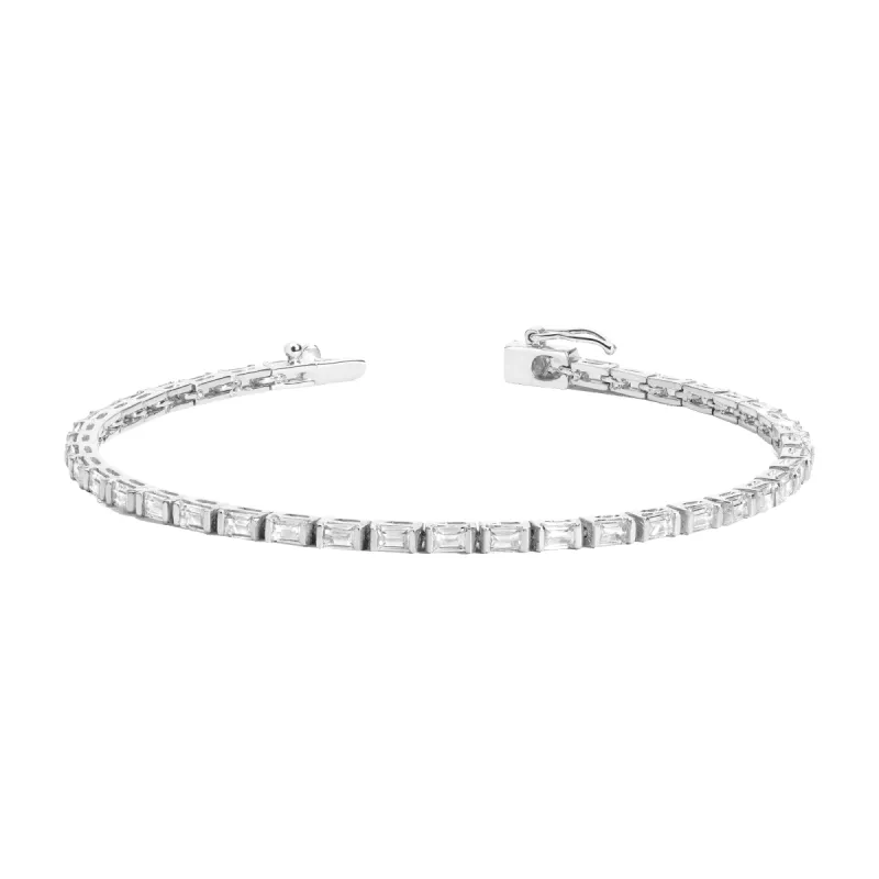 Horizontal Baguette Diamond Tennis Bracelet sold by Aurate