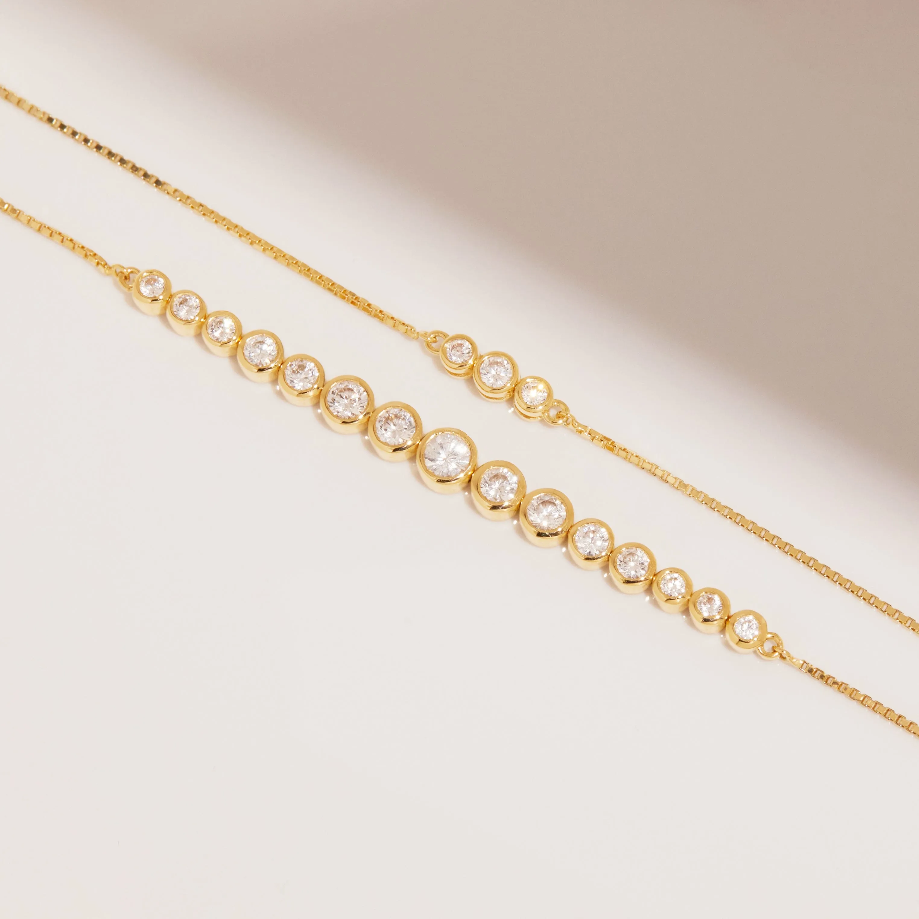 Mini Graduated Lab Grown Diamond Bezel Bracelet sold by Aurate product image thumbnail 5