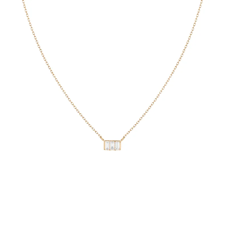 Triple Baguette Diamond Necklace sold by Aurate