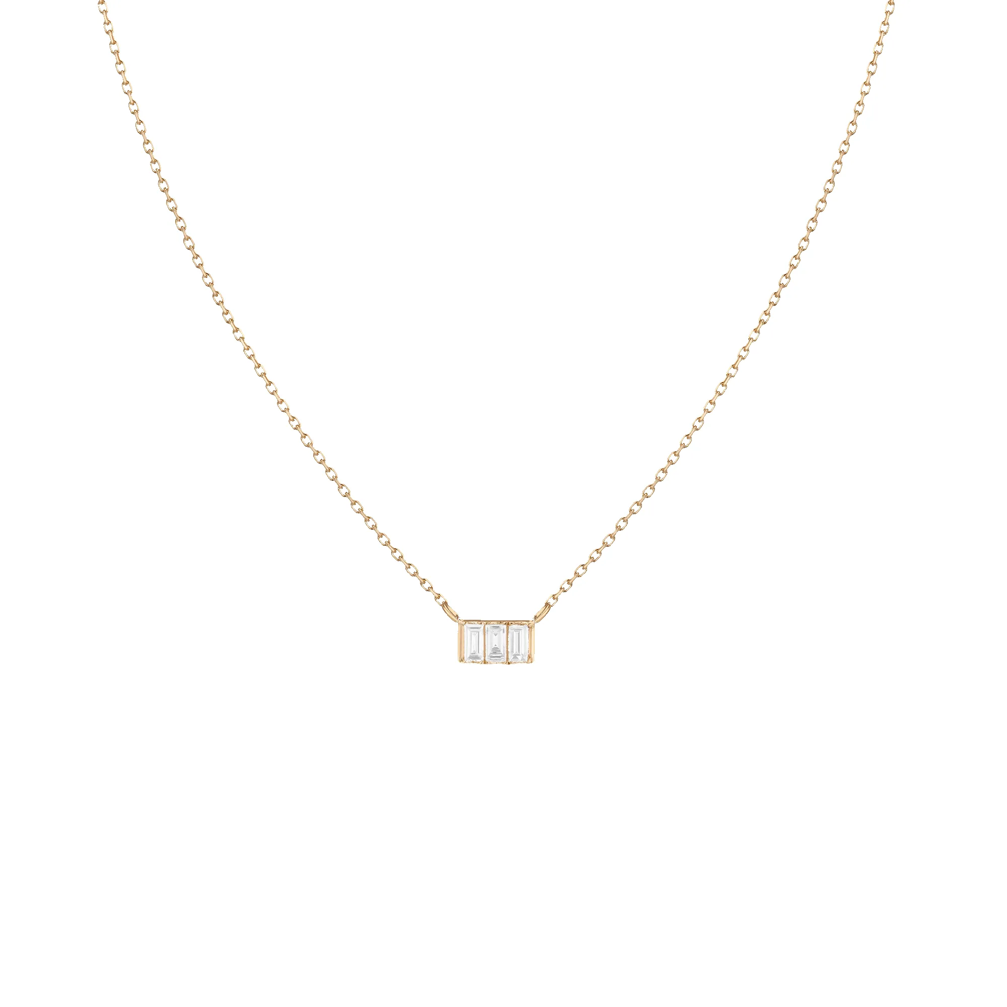 Triple Baguette Diamond Necklace sold by Aurate