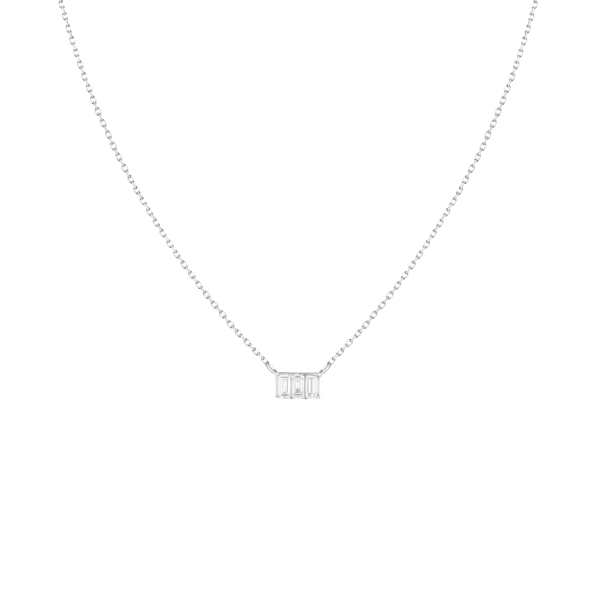 Triple Baguette Diamond Necklace sold by Aurate product image thumbnail 3