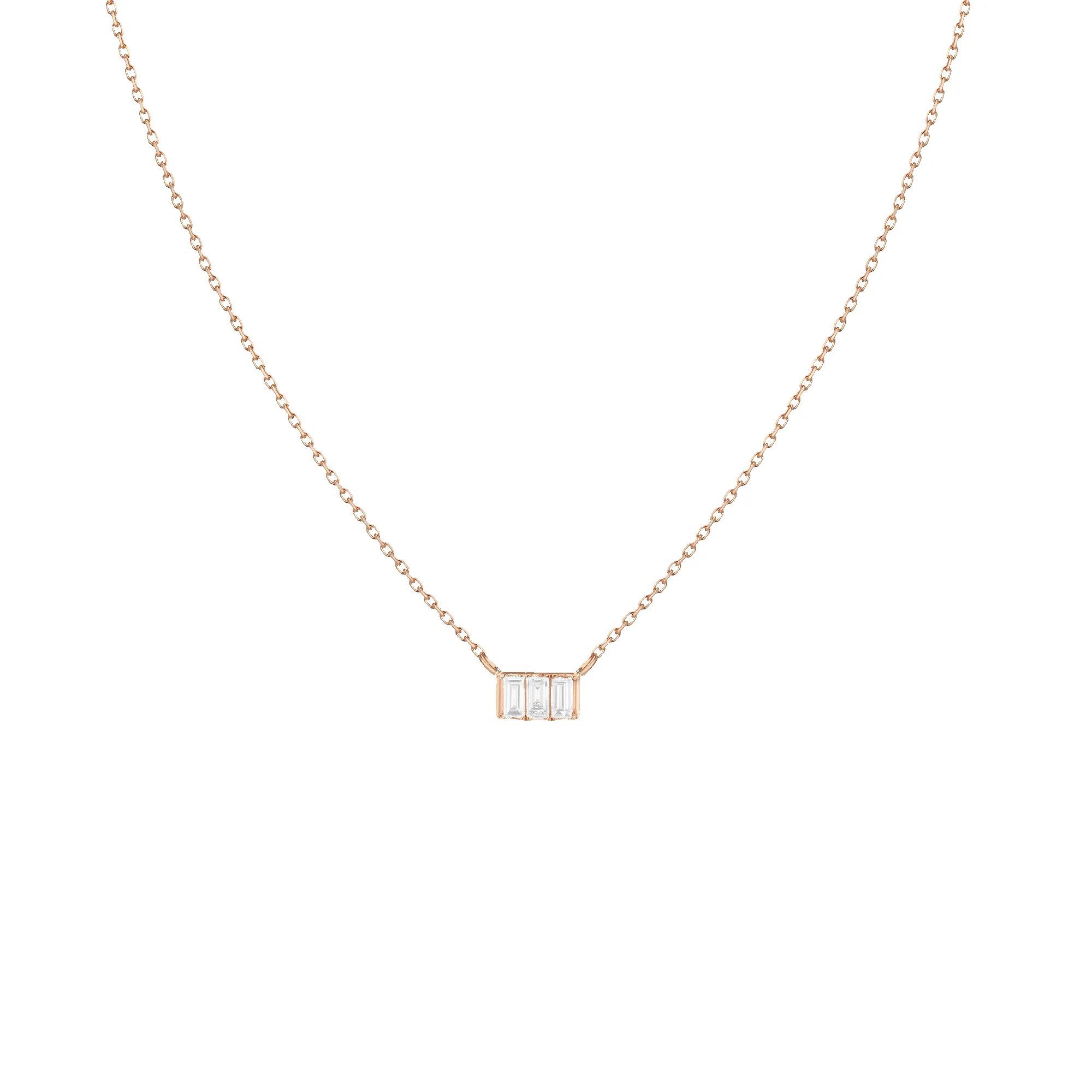 Triple Baguette Diamond Necklace sold by Aurate product image thumbnail 2