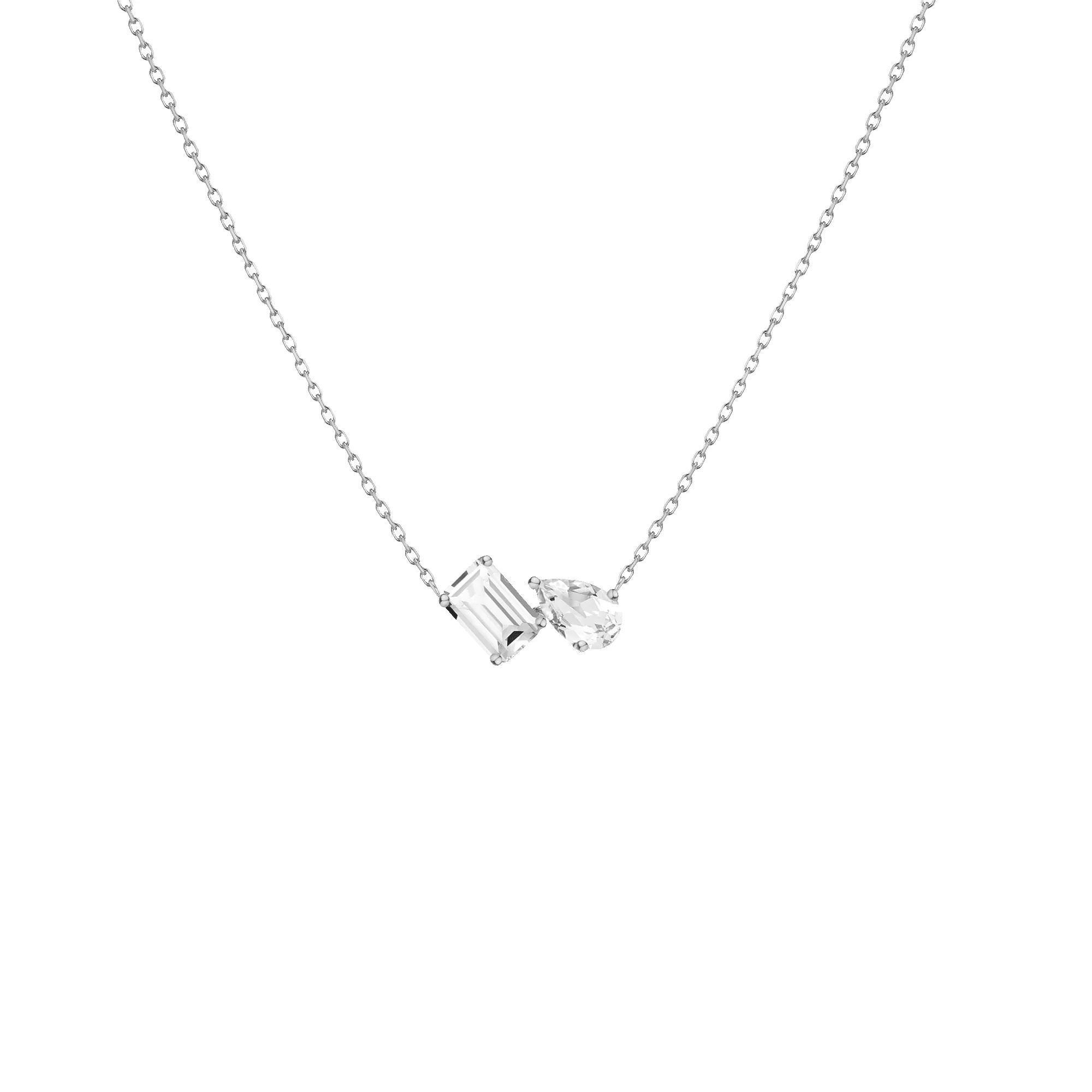 Toi et Moi Gemstone Mini Heirloom Necklace sold by Aurate product image thumbnail 3