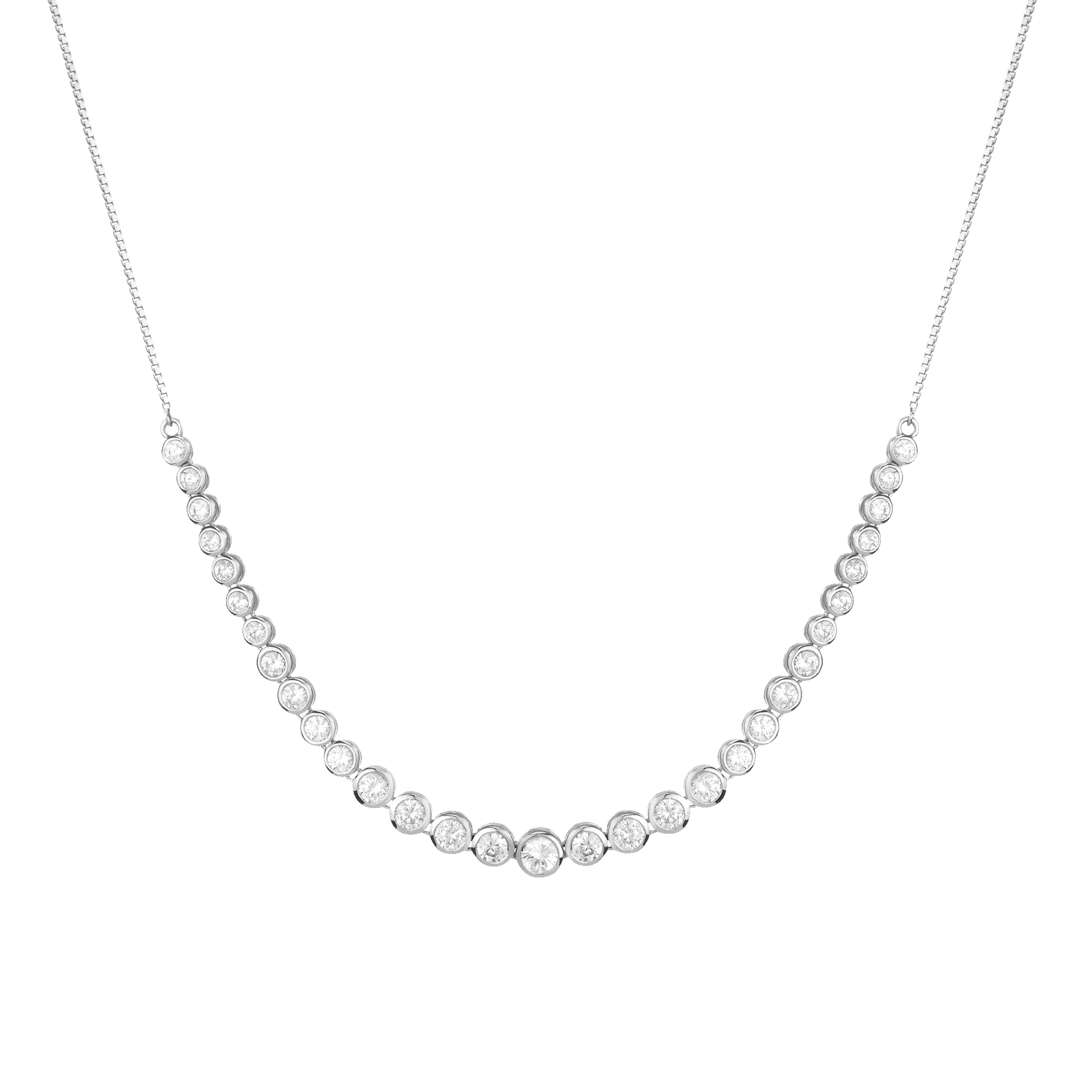 Graduated Lab Grown Diamond Bezel Necklace sold by Aurate product image thumbnail 3