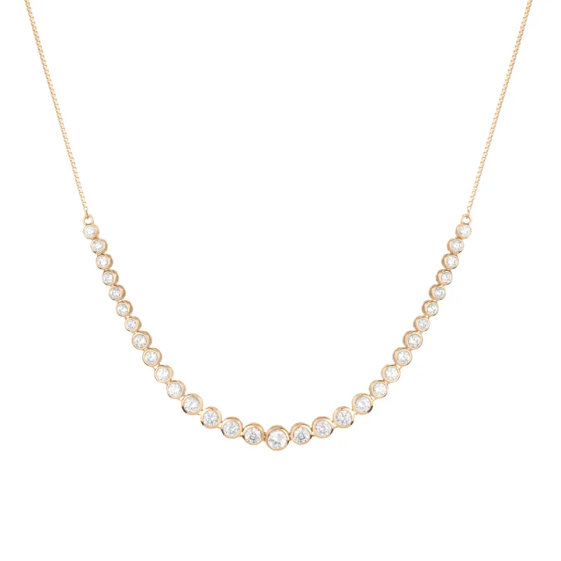 Graduated Lab Grown Diamond Bezel Necklace sold by Aurate