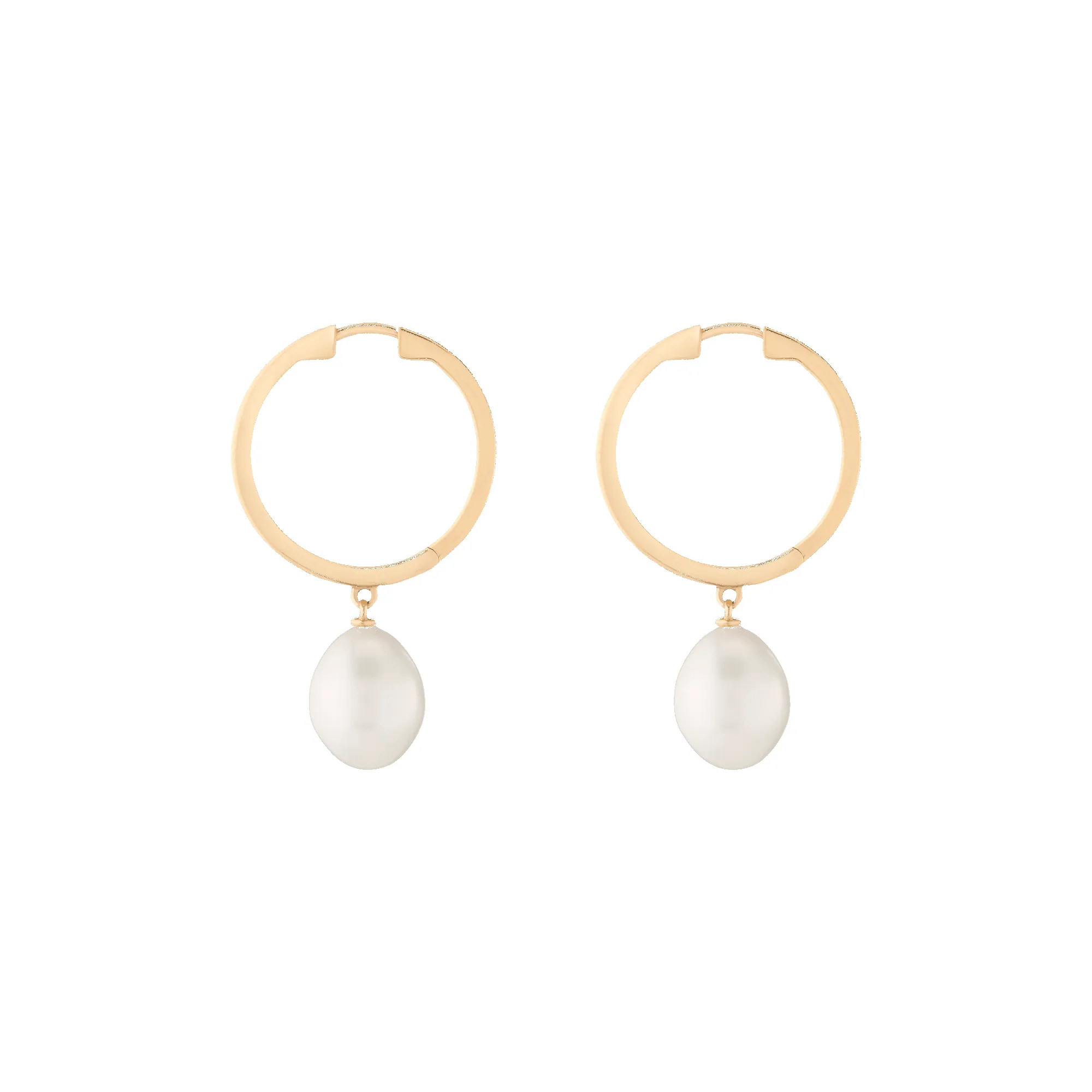 Pearl Drop Hoop Earrings sold by Aurate product image thumbnail 4