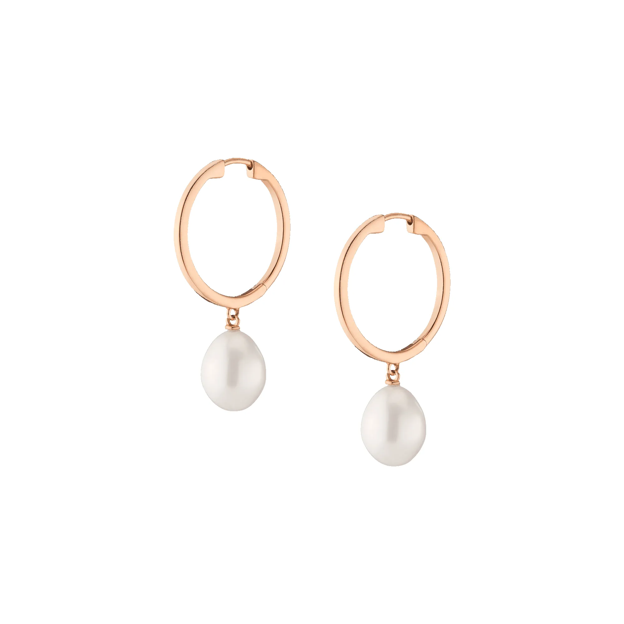 Pearl Drop Hoop Earrings sold by Aurate product image thumbnail 3