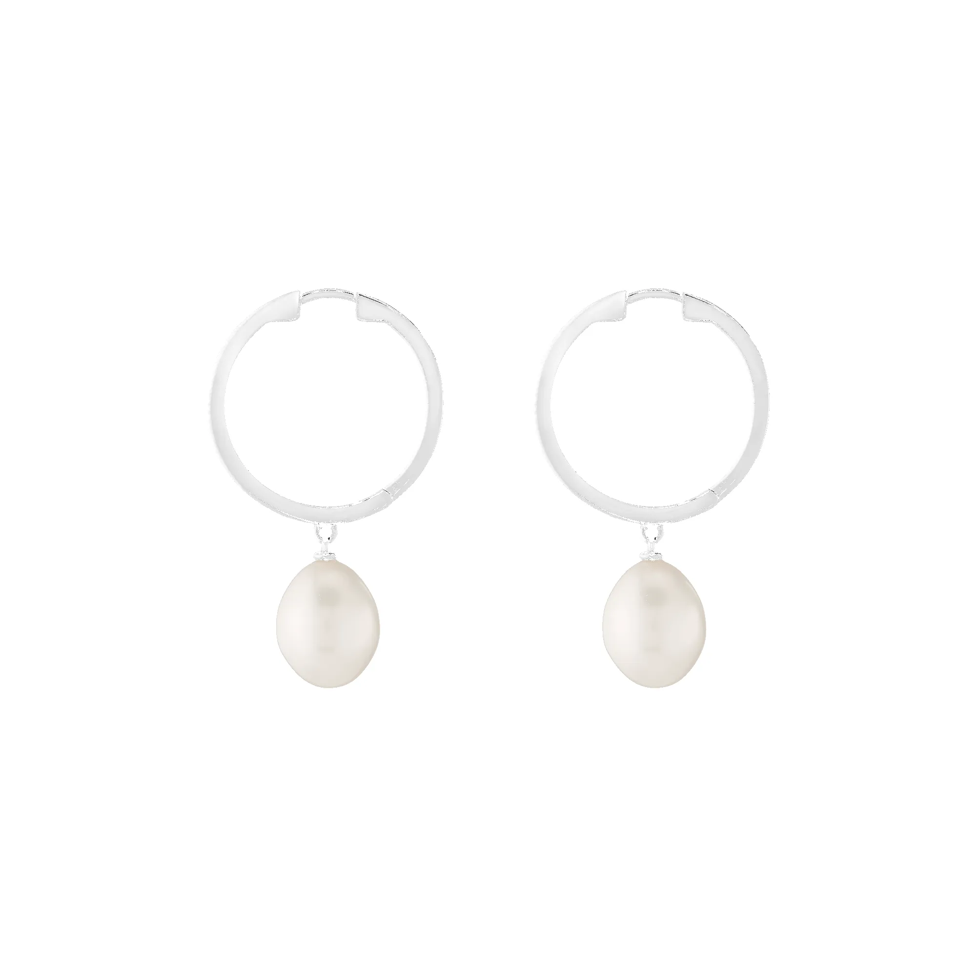 Pearl Drop Hoop Earrings sold by Aurate product image thumbnail 5