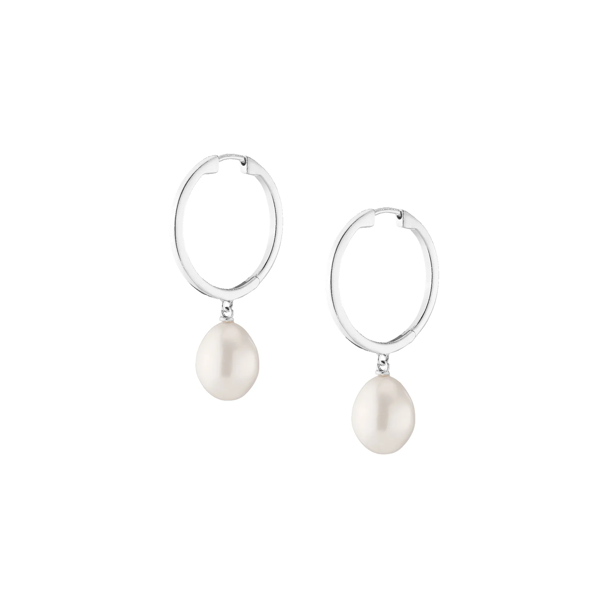 Pearl Drop Hoop Earrings sold by Aurate product image thumbnail 2