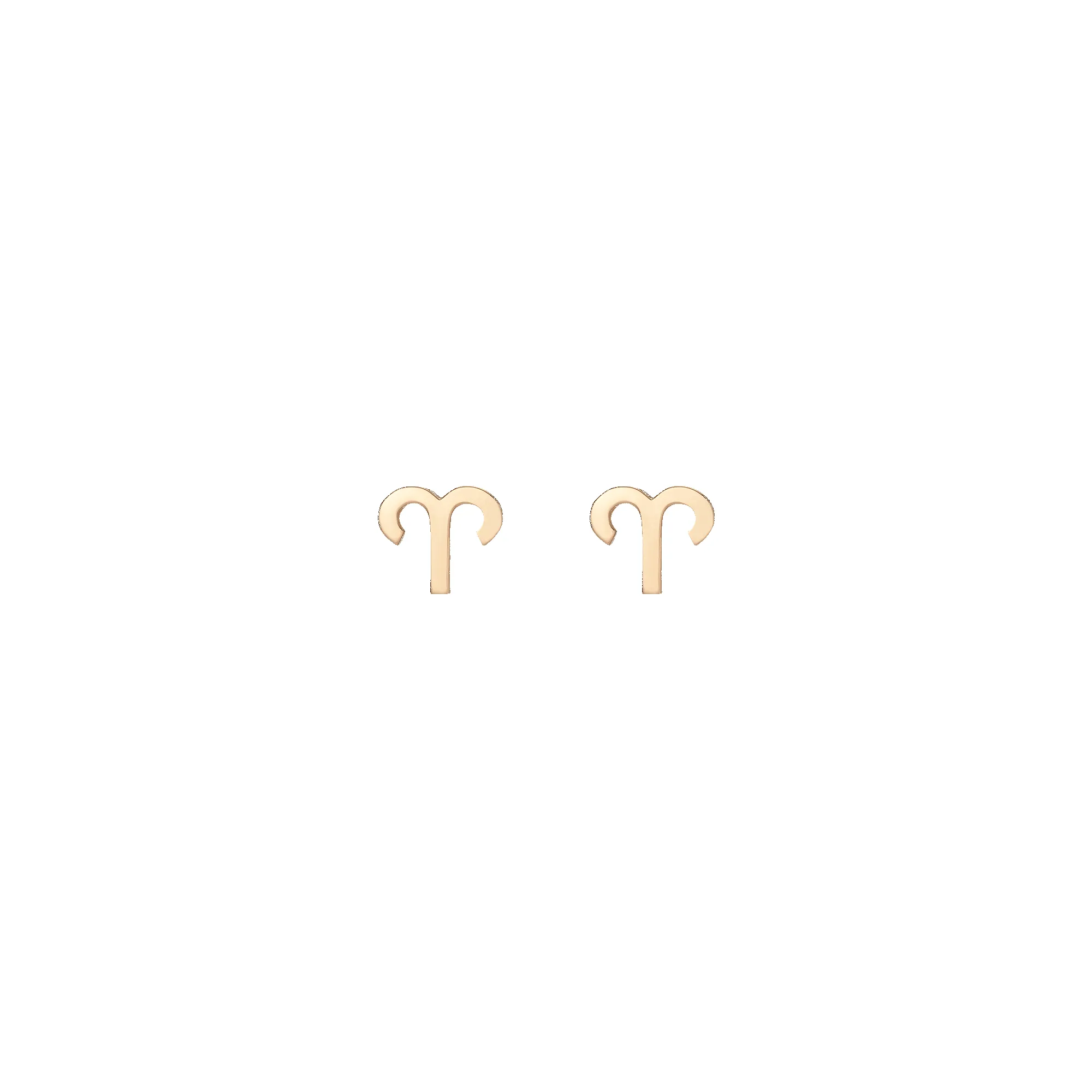 Zodiac Stud Earrings 14K Solid Gold sold by Aurate